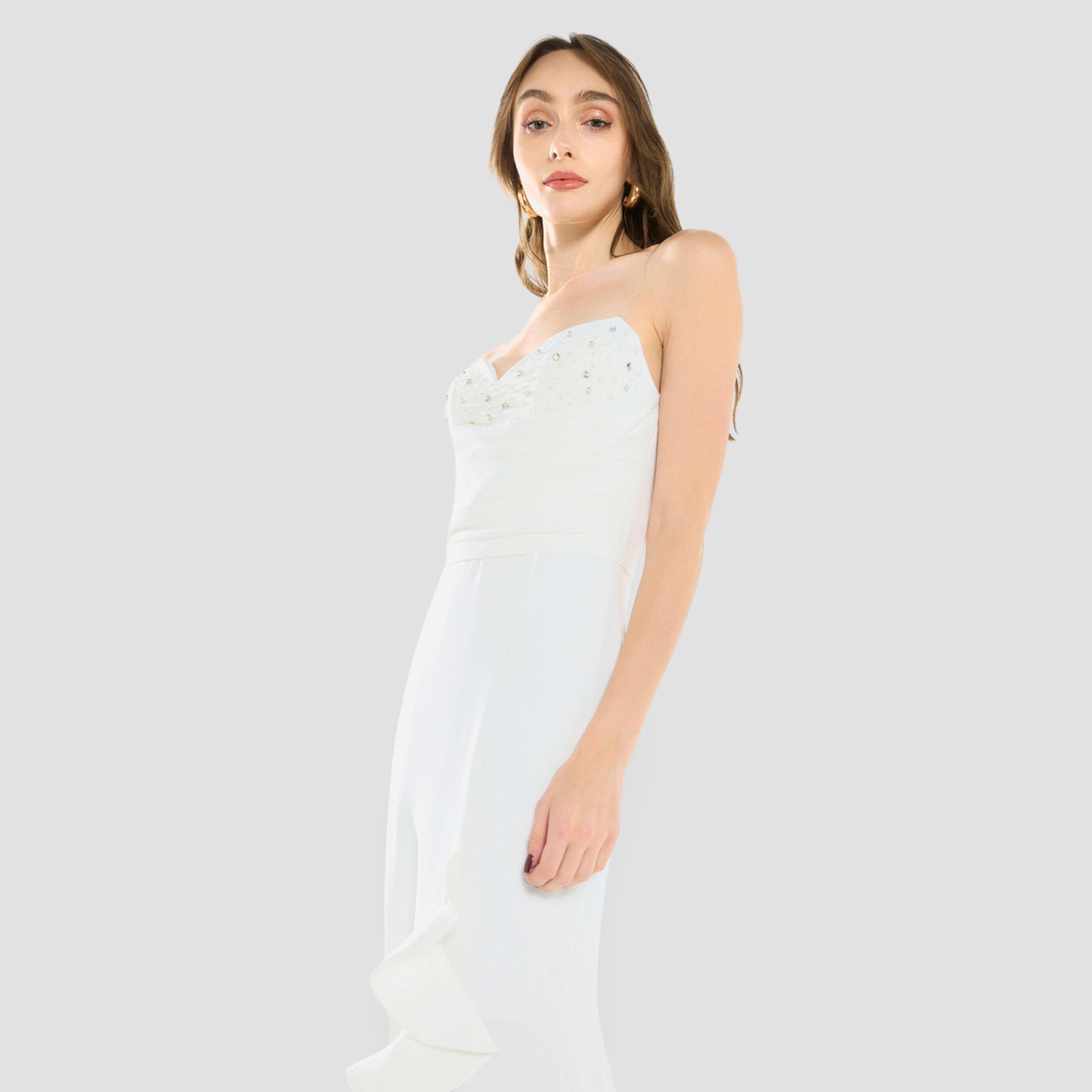 فستان سهرة طويل مكشكش ومزين بالخرز-women-clothing-dresses-image-4