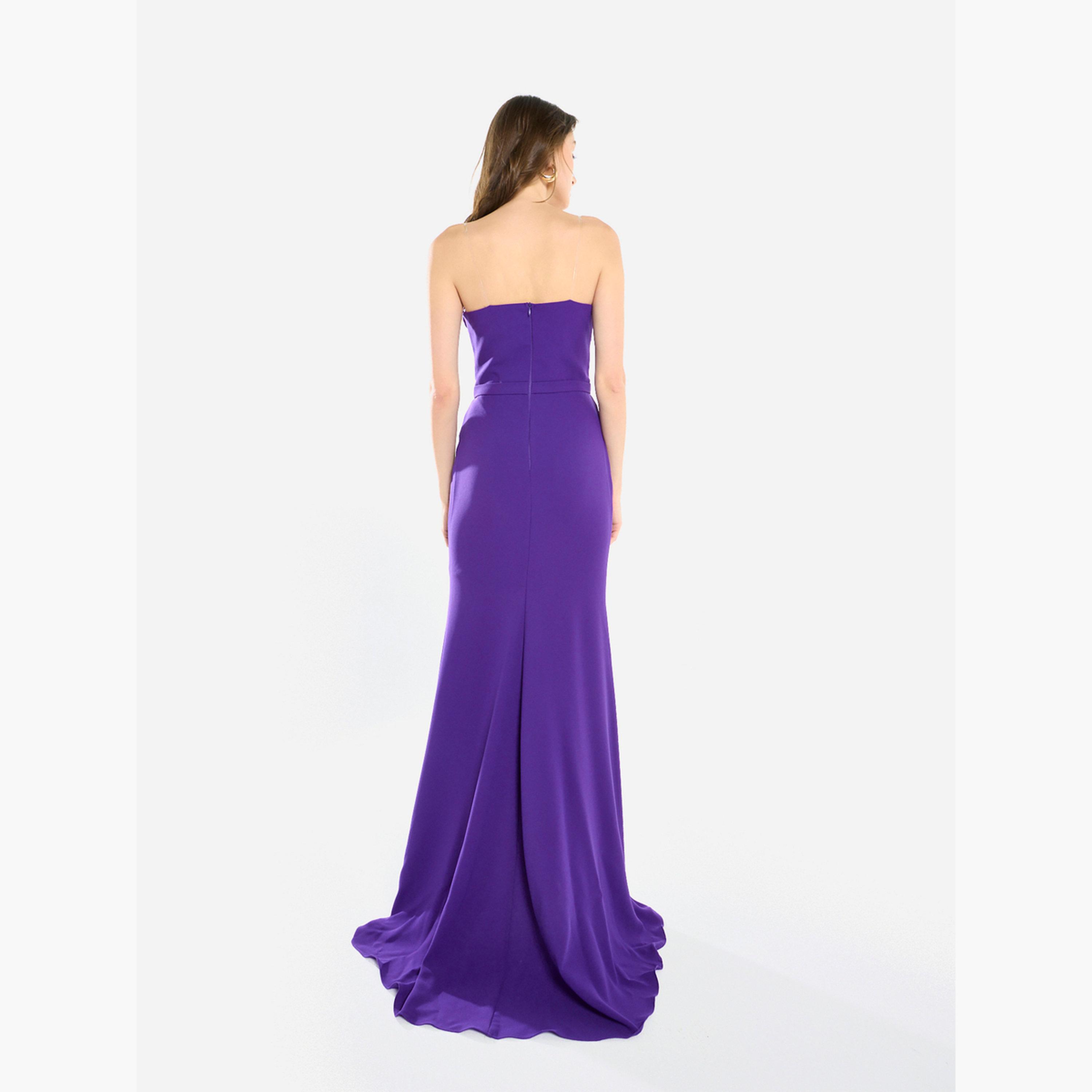فستان سهرة طويل مكشكش ومزين بالخرز-women-clothing-dresses-image-5