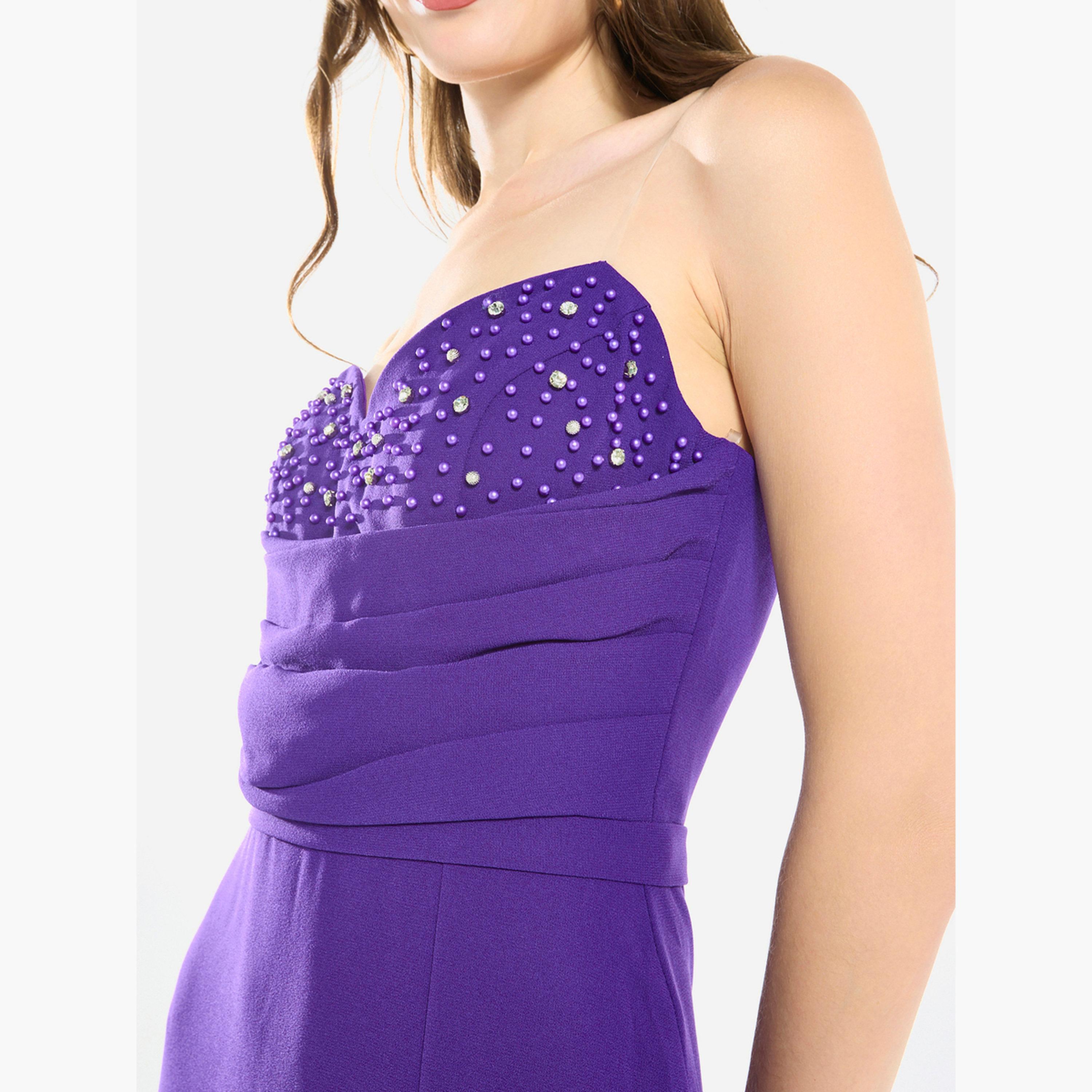 فستان سهرة طويل مكشكش ومزين بالخرز-women-clothing-dresses-image-6