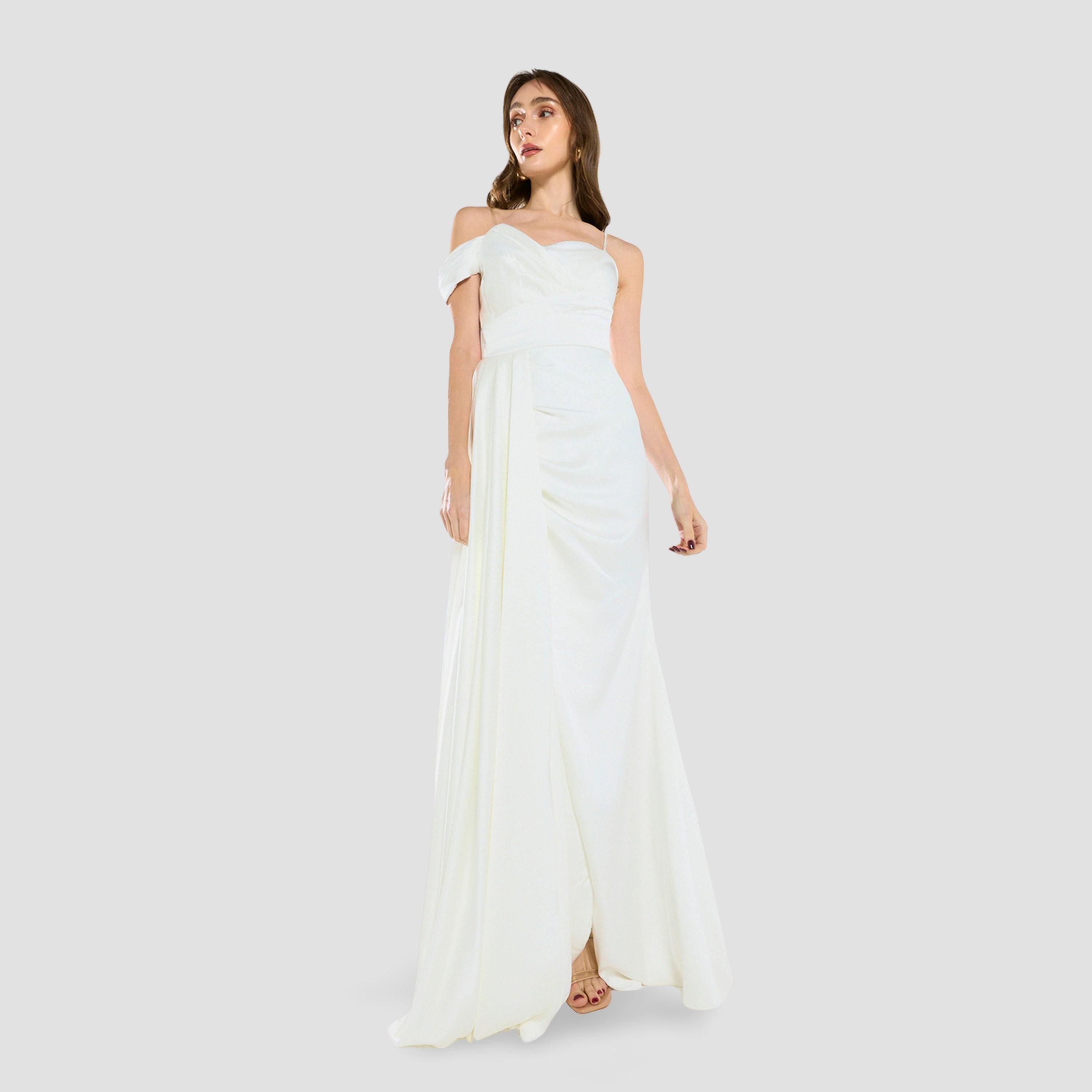 فستان طويل بطبقة منسدلة وتصميم غير متماثل-women-clothing-dresses-image-3
