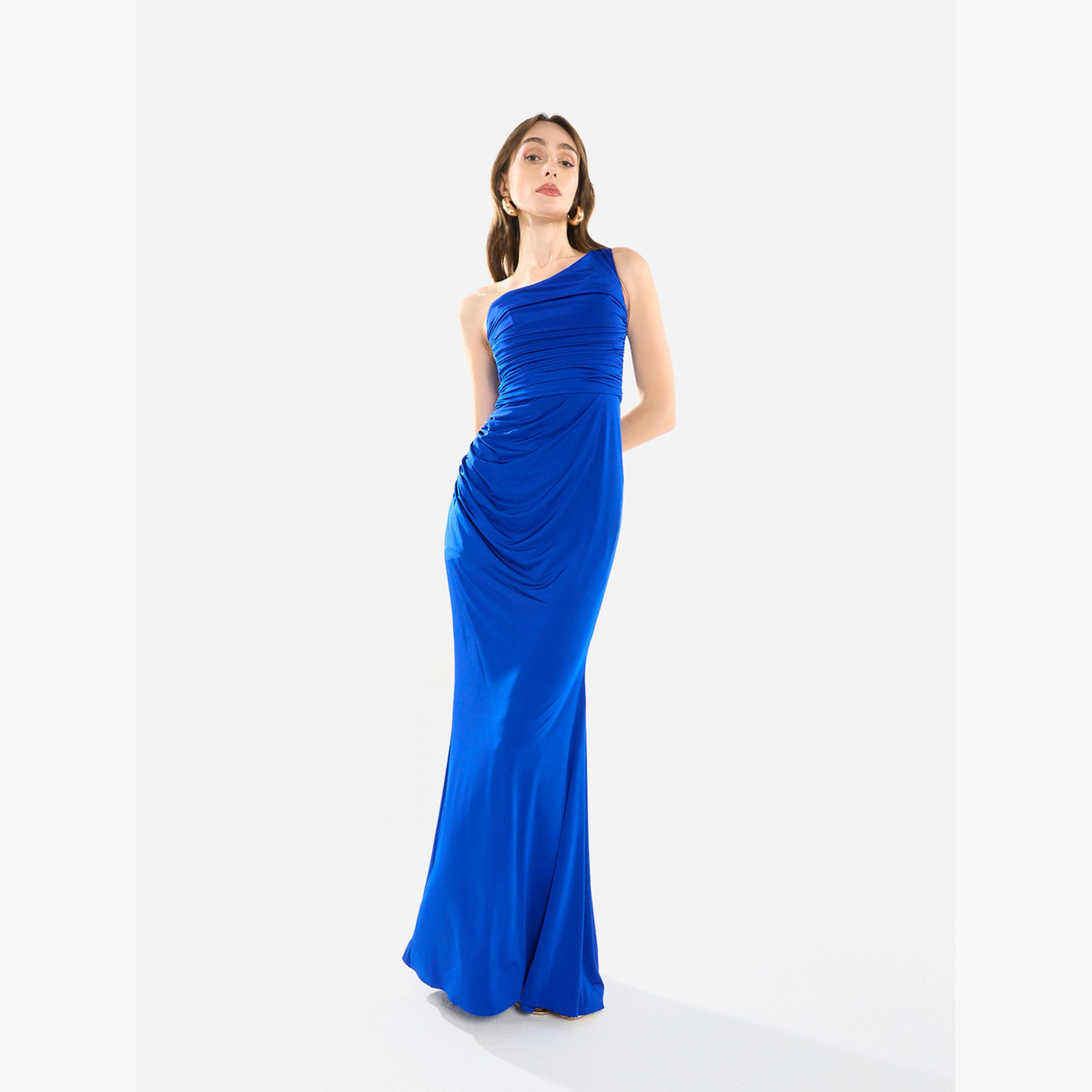 House of Moda Women One Shoulder Draped Evening Maxi Dress-women-clothing-dresses-image-2