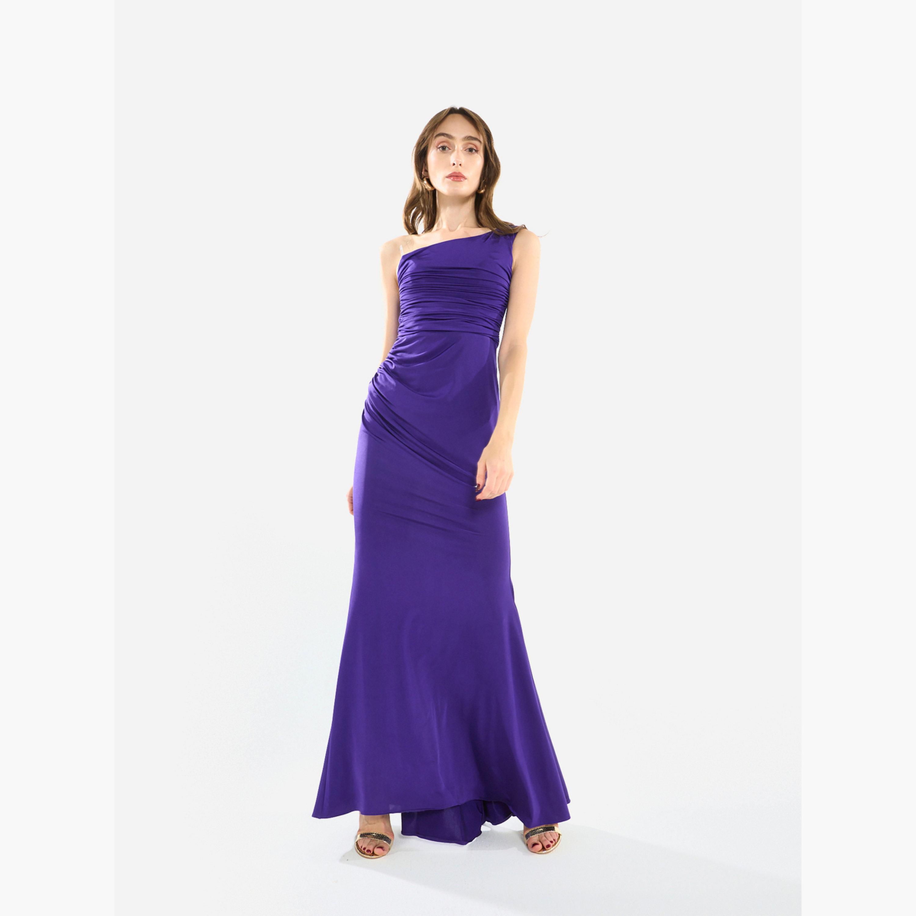 House of Moda Women One Shoulder Draped Evening Maxi Dress-women-clothing-dresses-image-2