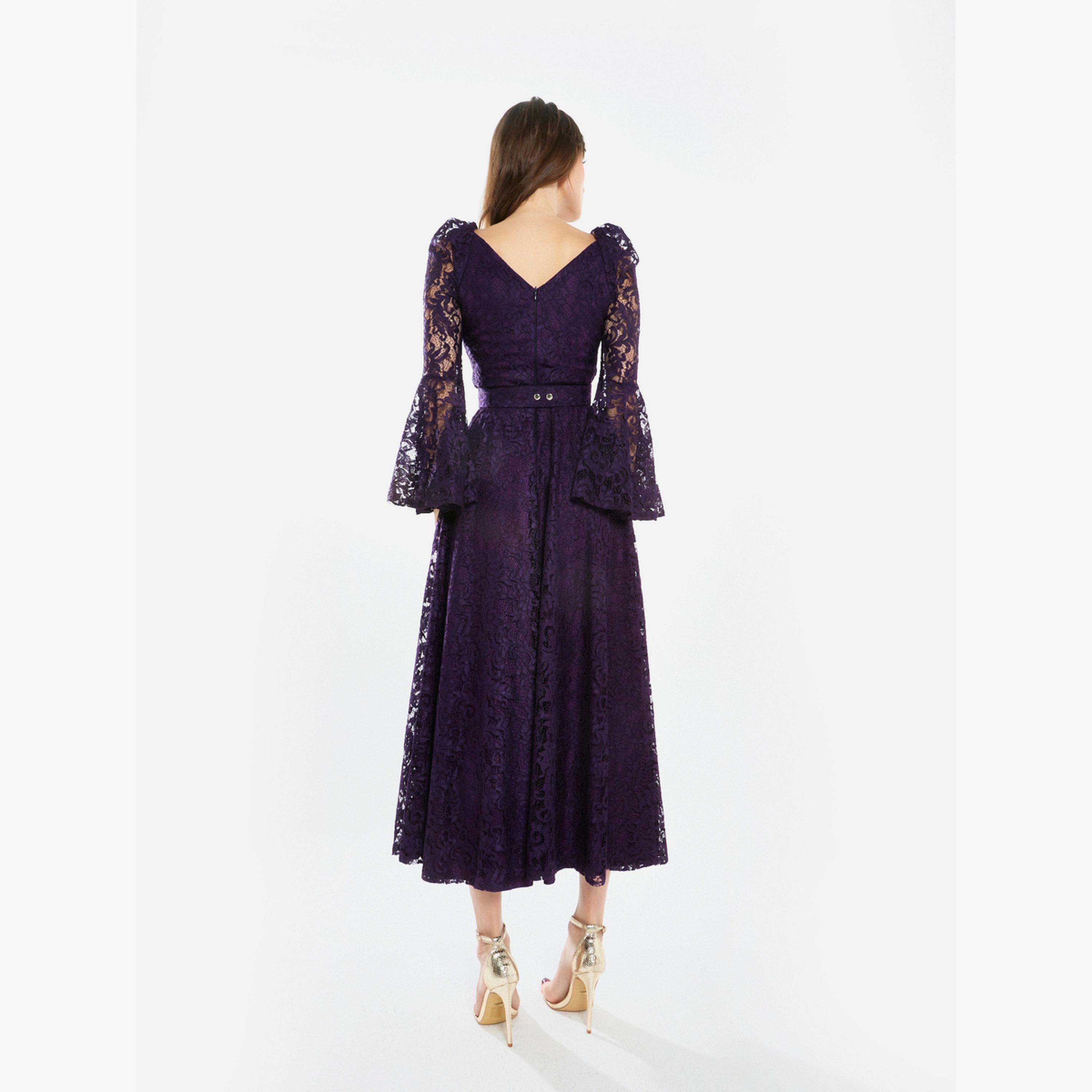 House of Moda Women Lace Flare Sleeve Midi Dress-women-clothing-dresses-image-5