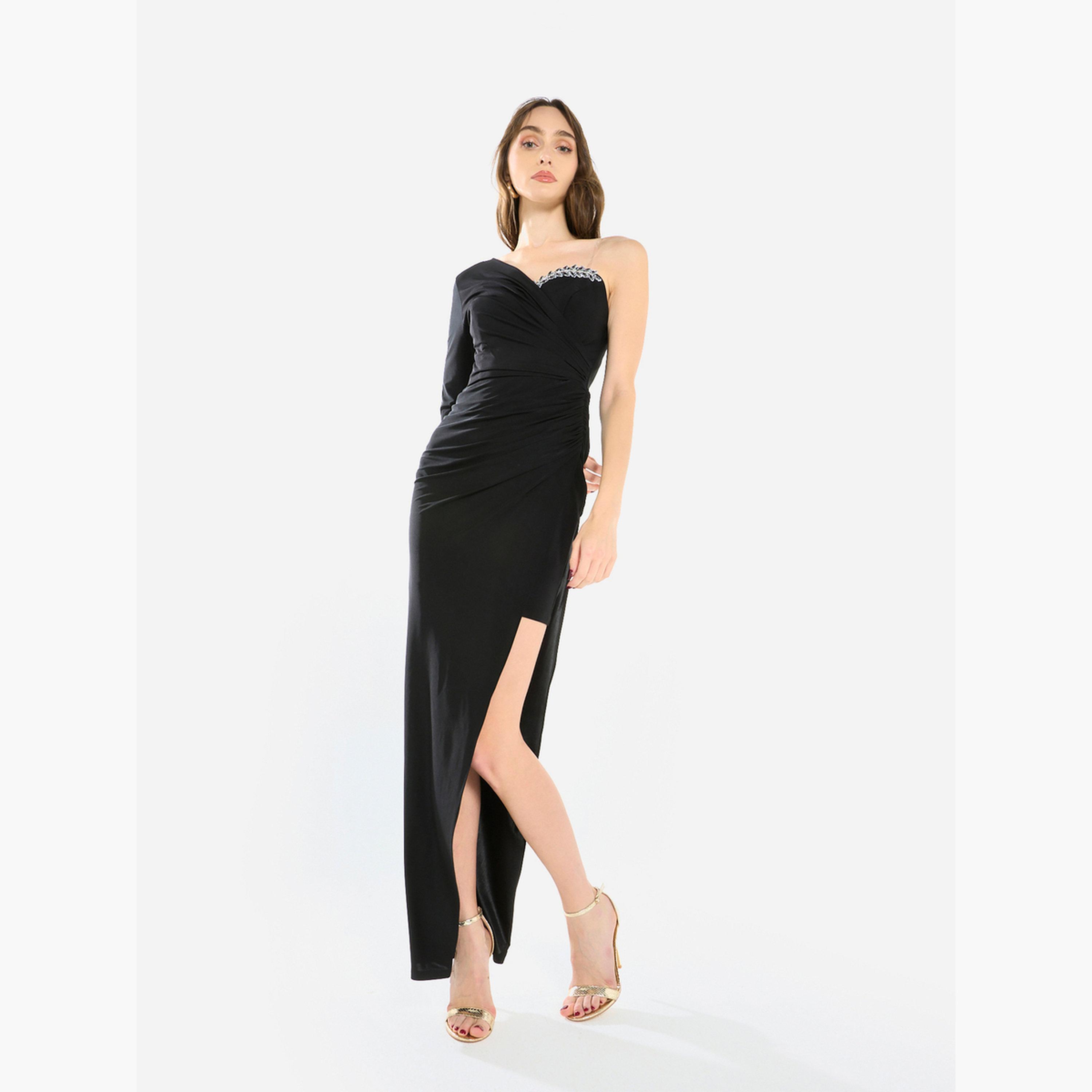 فستان سهرة طويل بزمزمات وتفاصيل كريستال-women-clothing-dresses-image-2