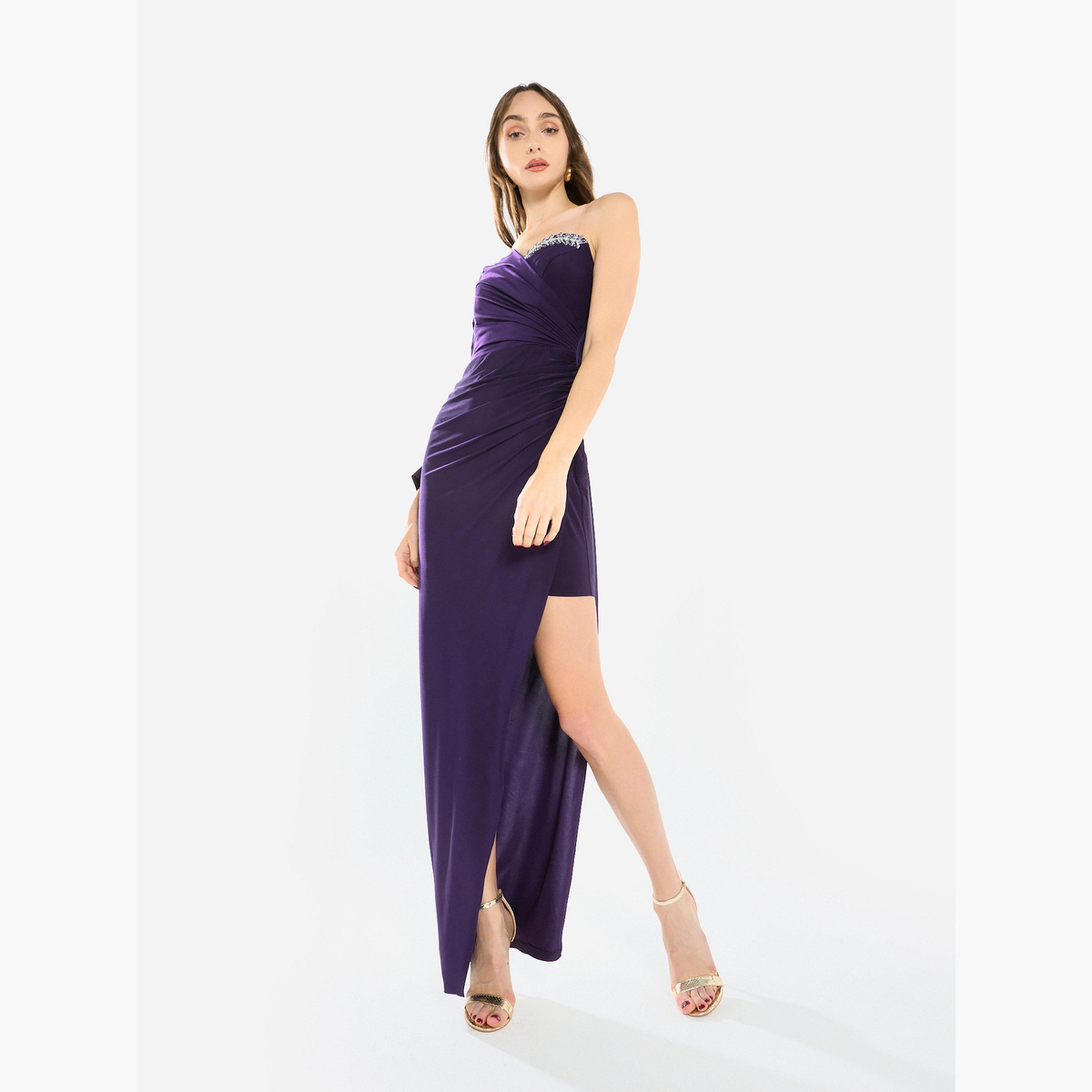 فستان سهرة طويل بزمزمات وتفاصيل كريستال-women-clothing-dresses-image-2