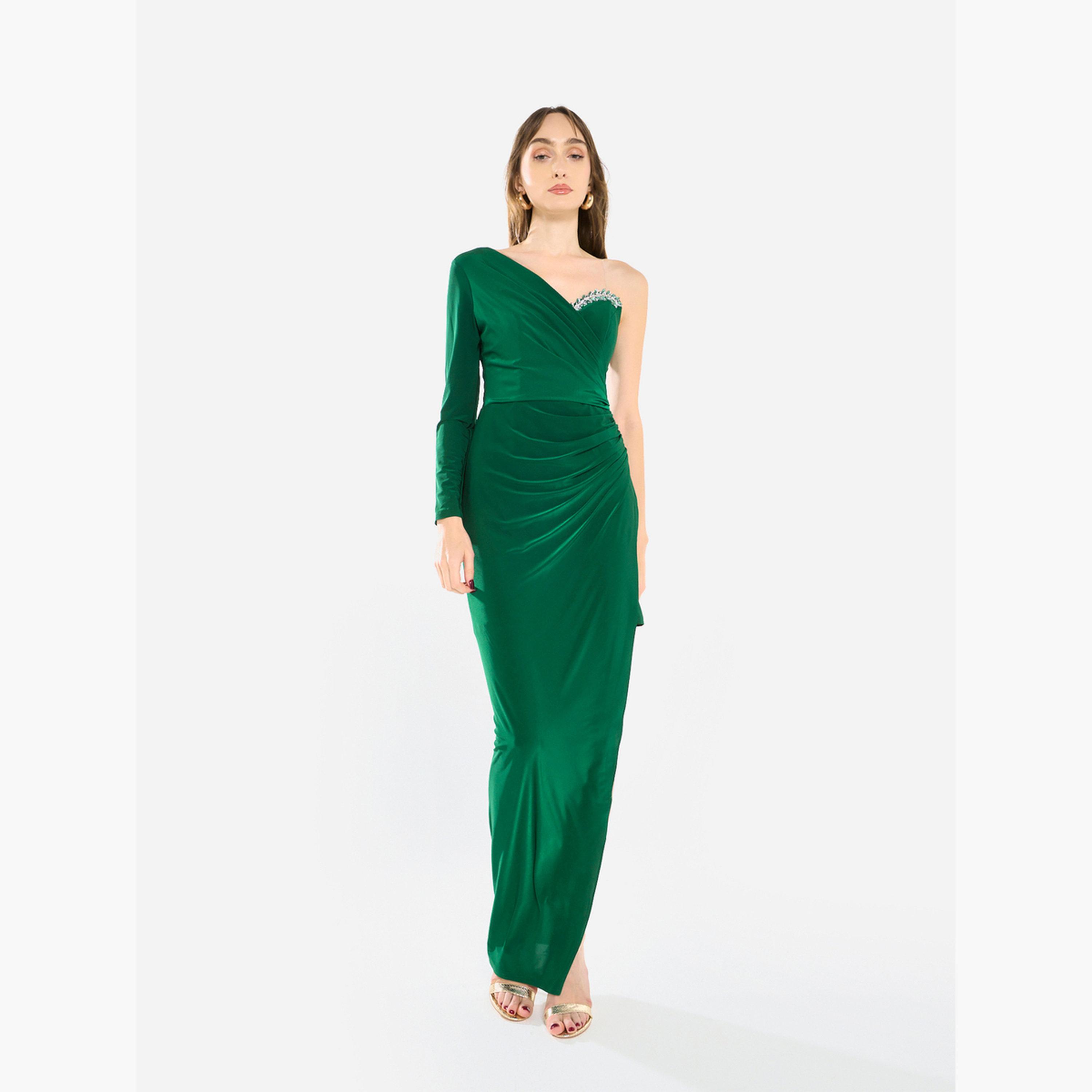 فستان سهرة طويل بزمزمات وتفاصيل كريستال-women-clothing-dresses-image-1