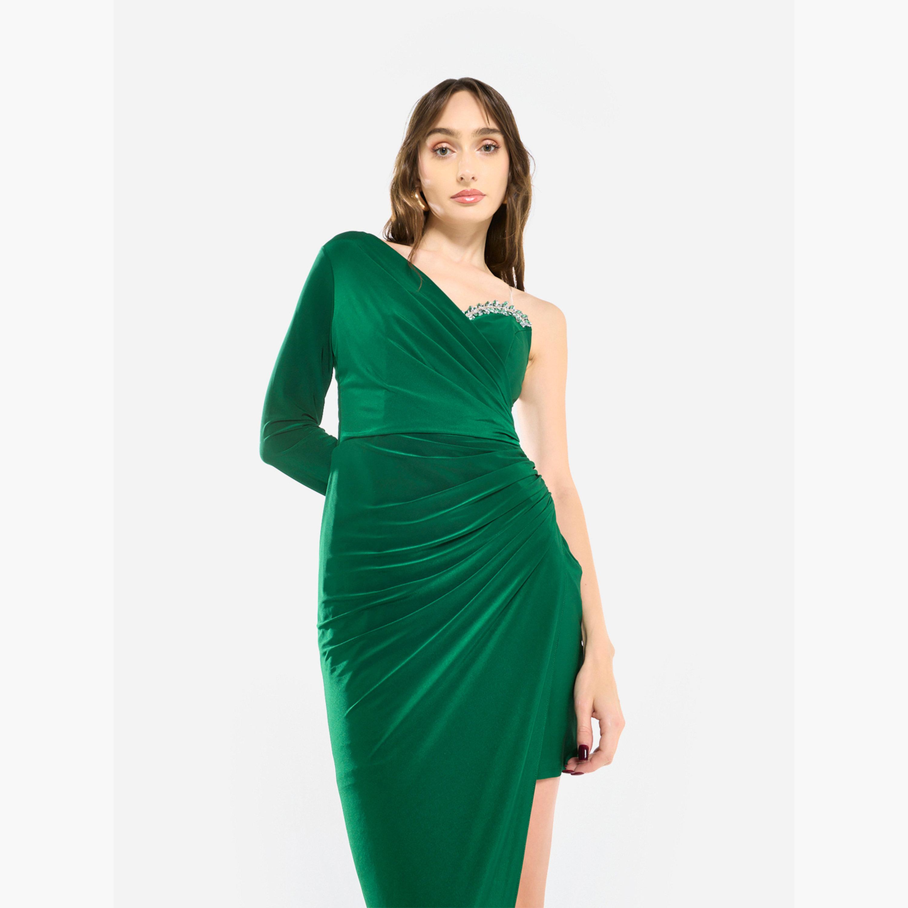 House of Moda Women Crystal Accent Ruched Gown Maxi Dress-women-clothing-dresses-image-4