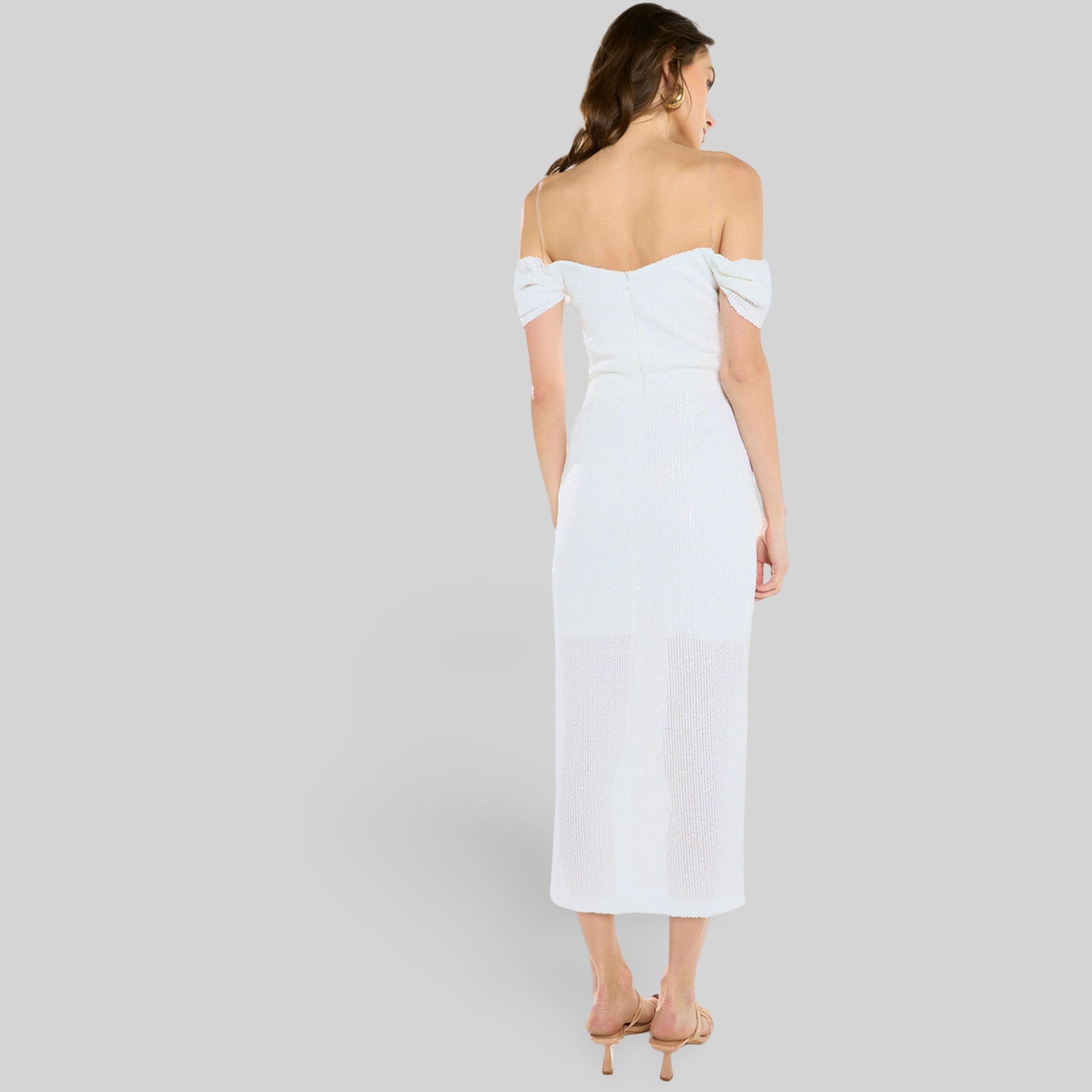 فستان ميدي درابيه مزين بالترتر-women-clothing-dresses-image-5