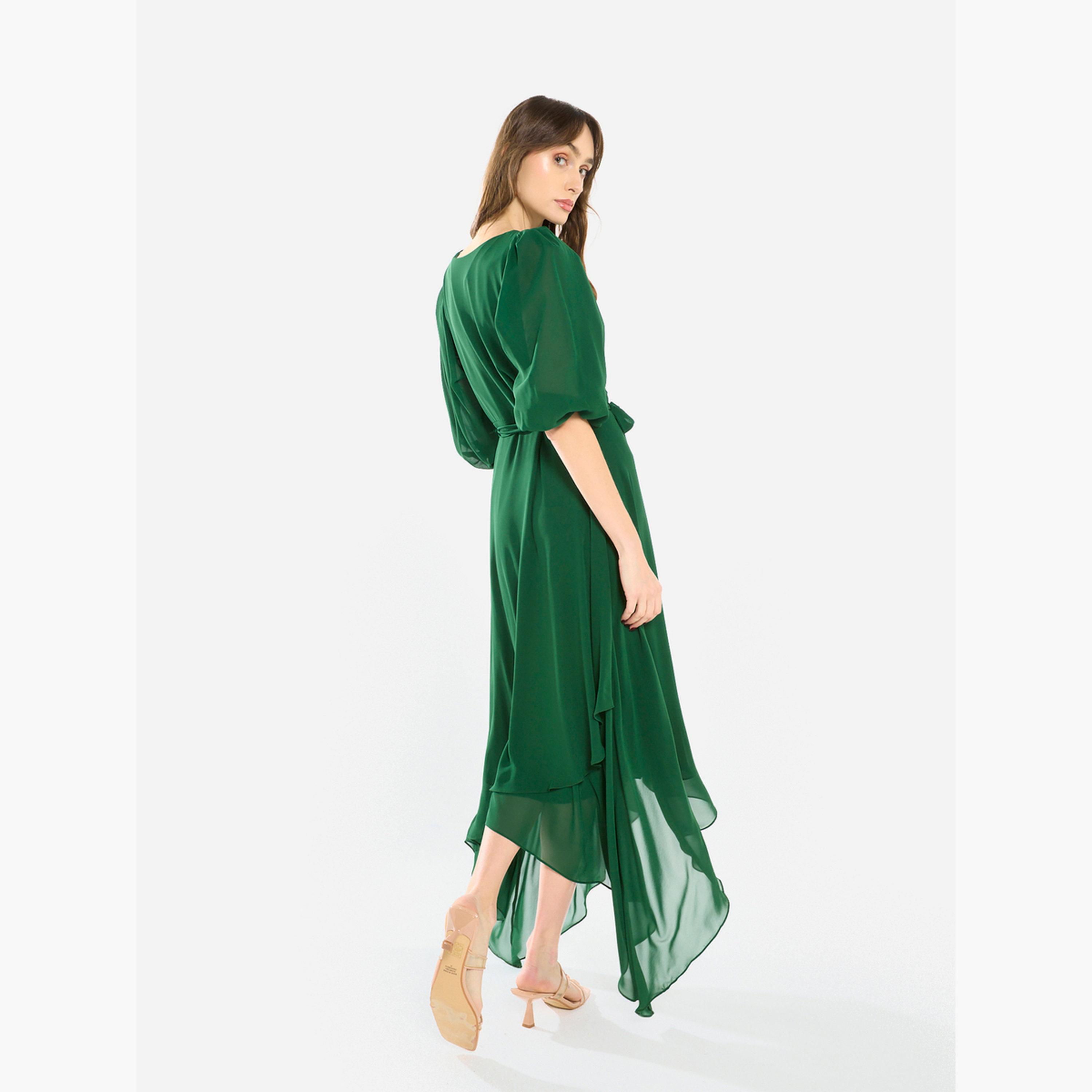 فستان طويل شيفون بطبقات وتصميم غير متماثل-women-clothing-dresses-image-4