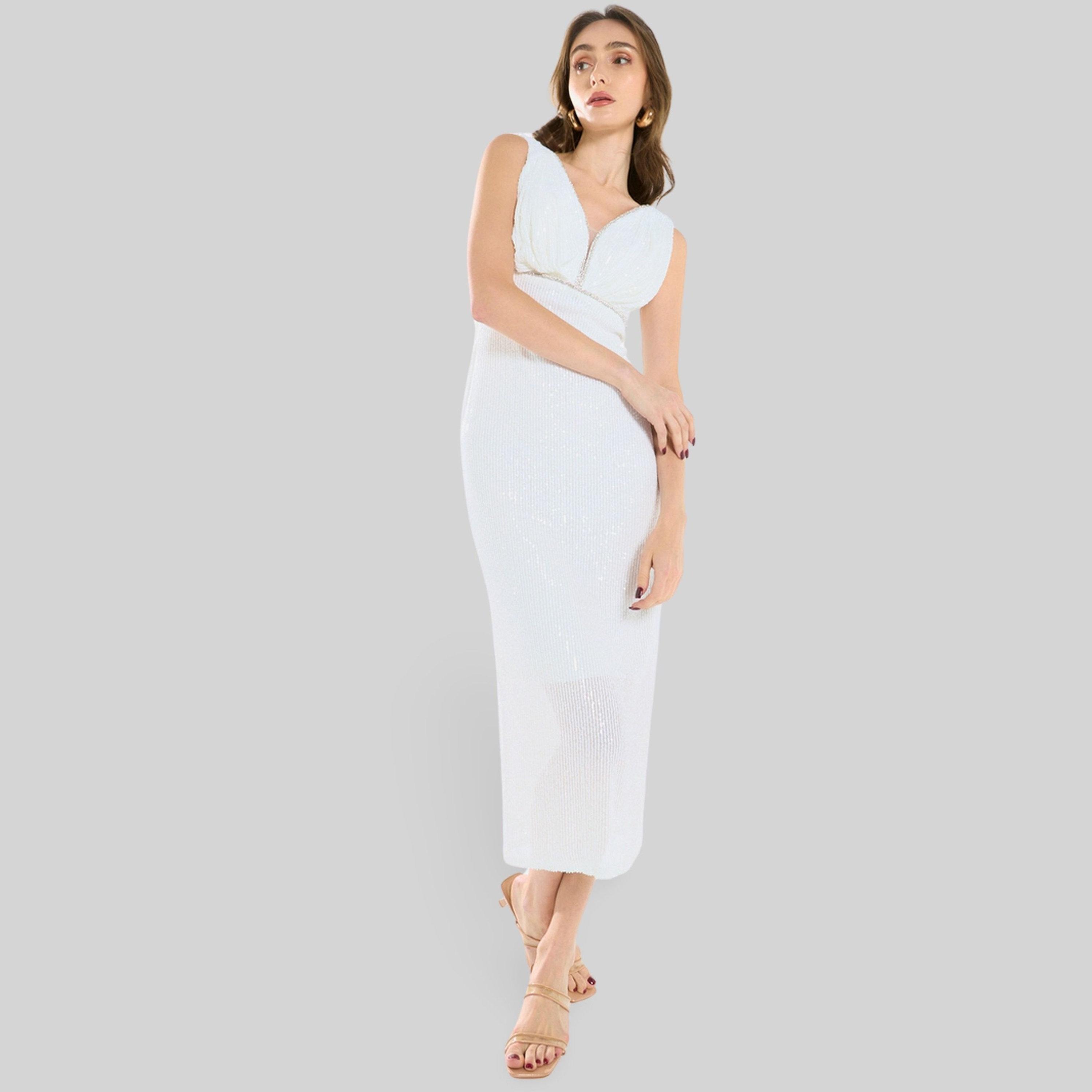 فستان ميدي بفتحة ياقة عميقة ومزين بالترتر-women-clothing-dresses-image-2