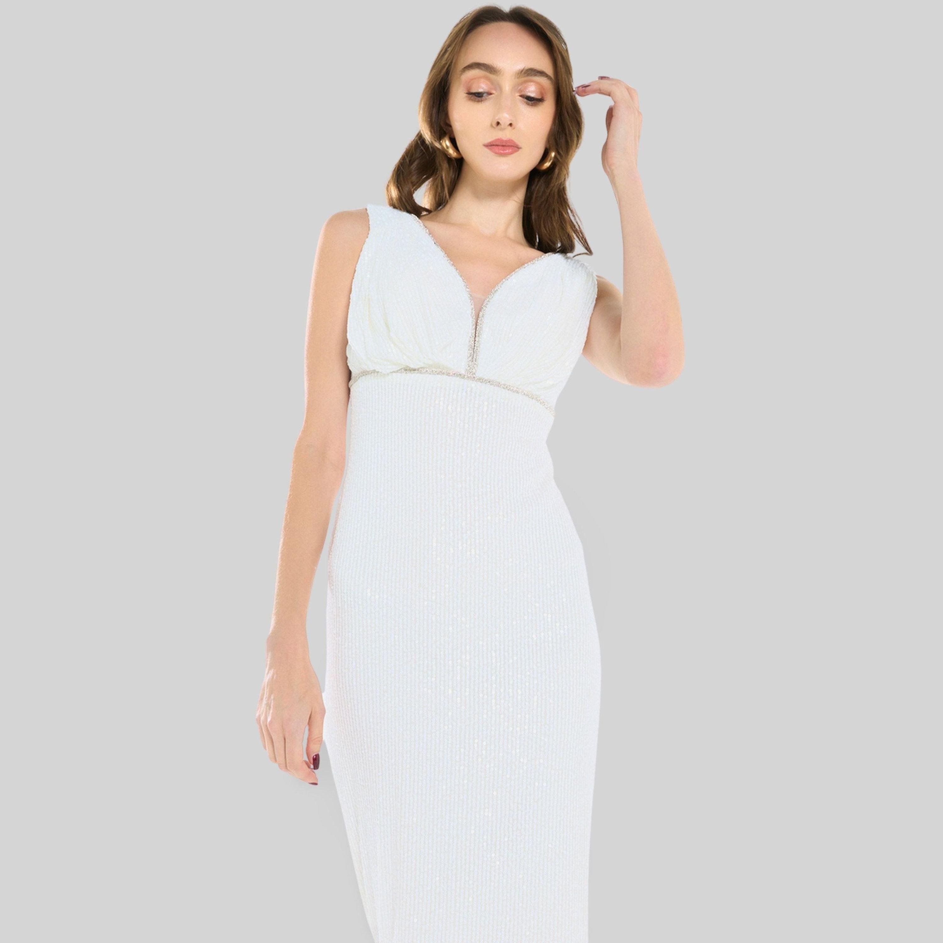 فستان ميدي بفتحة ياقة عميقة ومزين بالترتر-women-clothing-dresses-image-3