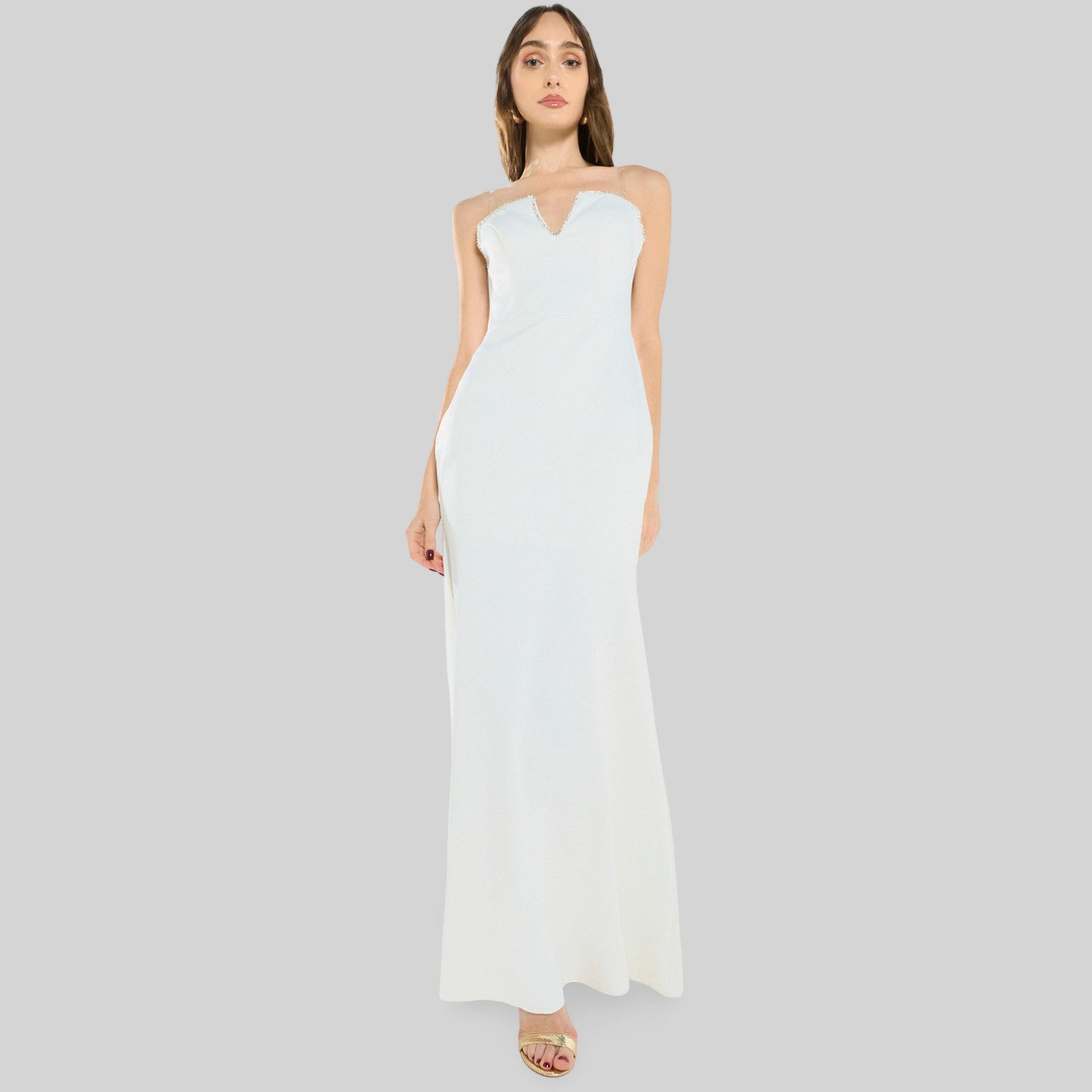 House of Moda Women Strapless Crepe Structured Gown Dress-women-clothing-dresses-image-1