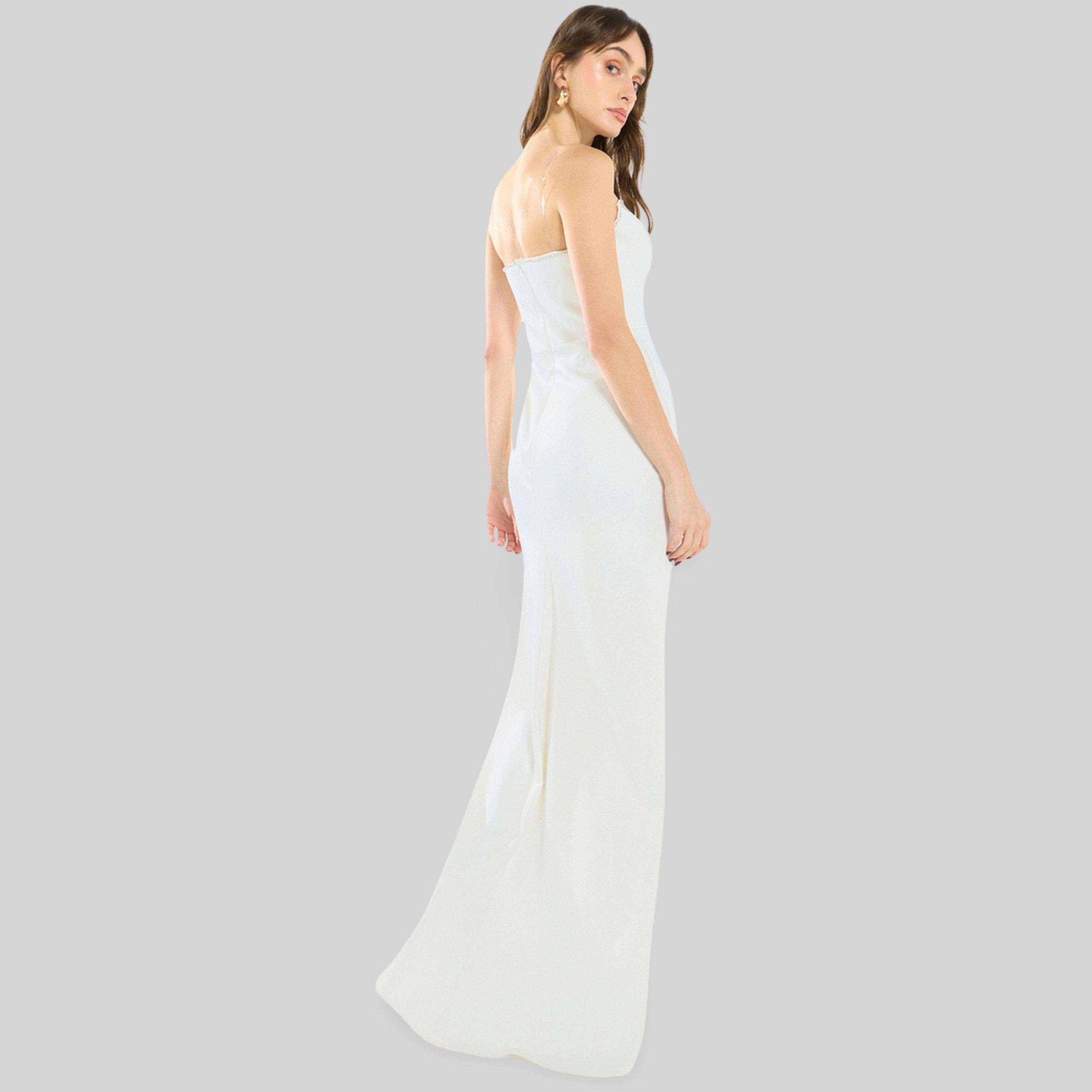 House of Moda Women Strapless Crepe Structured Gown Dress-women-clothing-dresses-image-4