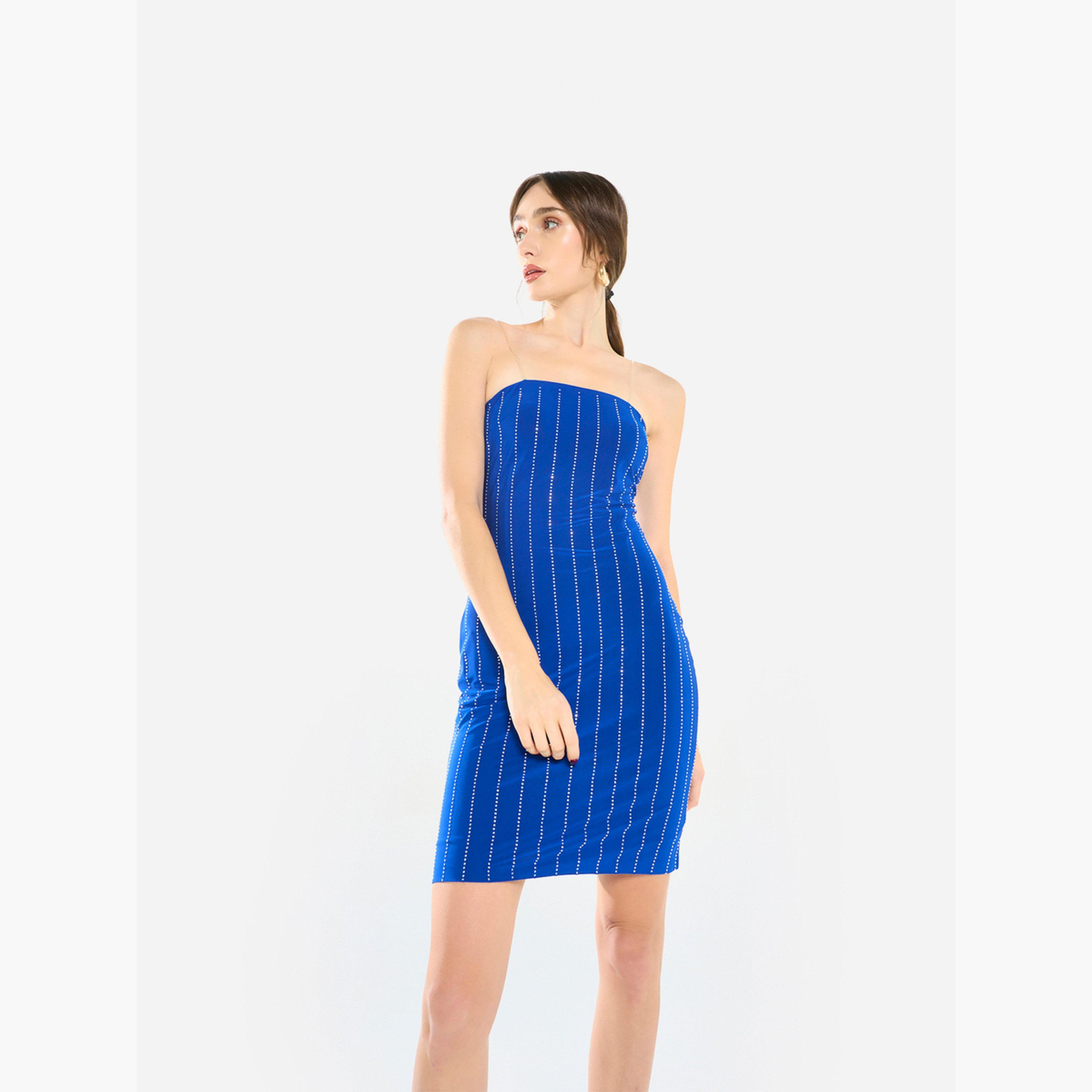 فستان قصير مزين بياقة مكشوفة الأكتاف-women-clothing-dresses-image-3