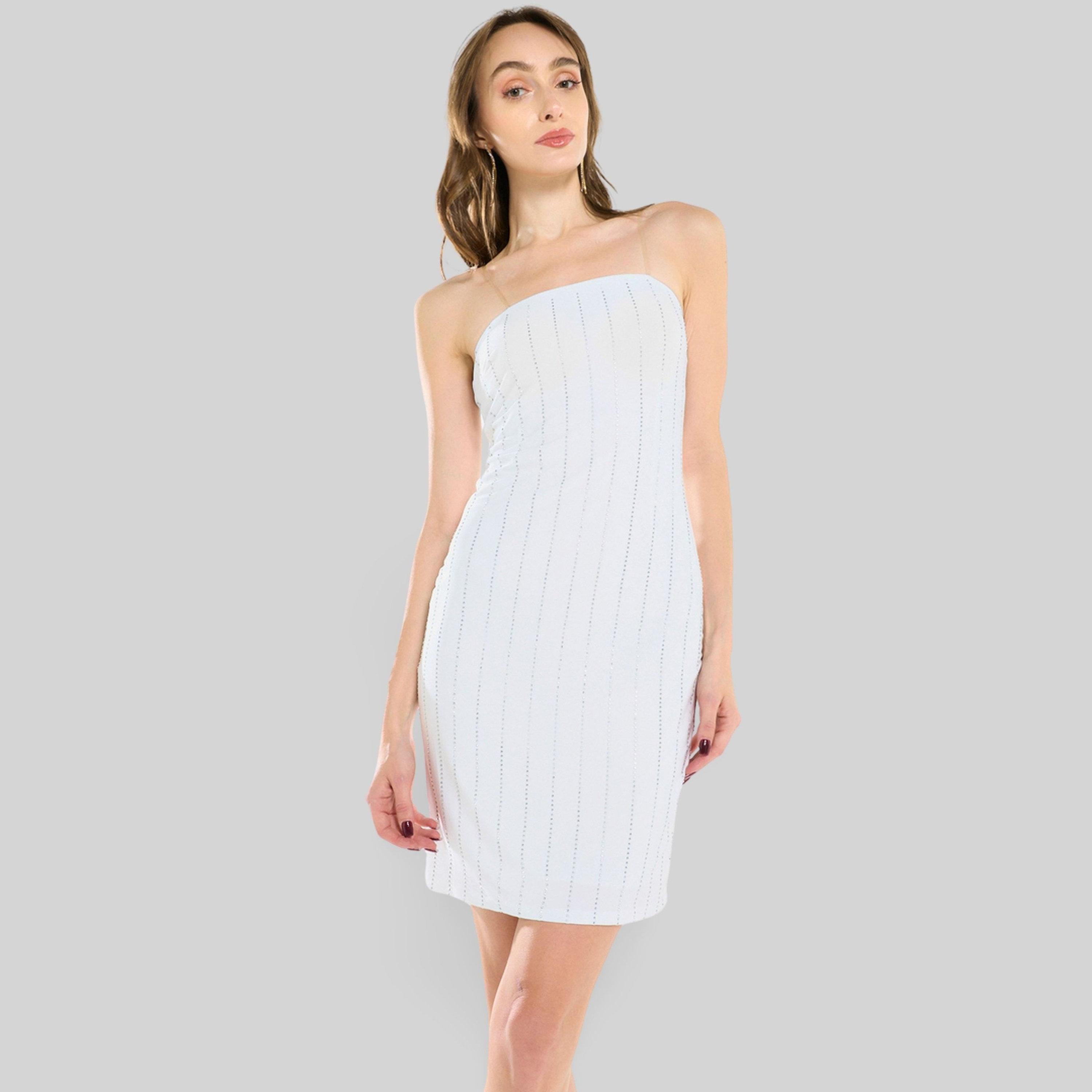 House of Moda Women Embellished Bandeau Mini Dress-women-clothing-dresses-image-1