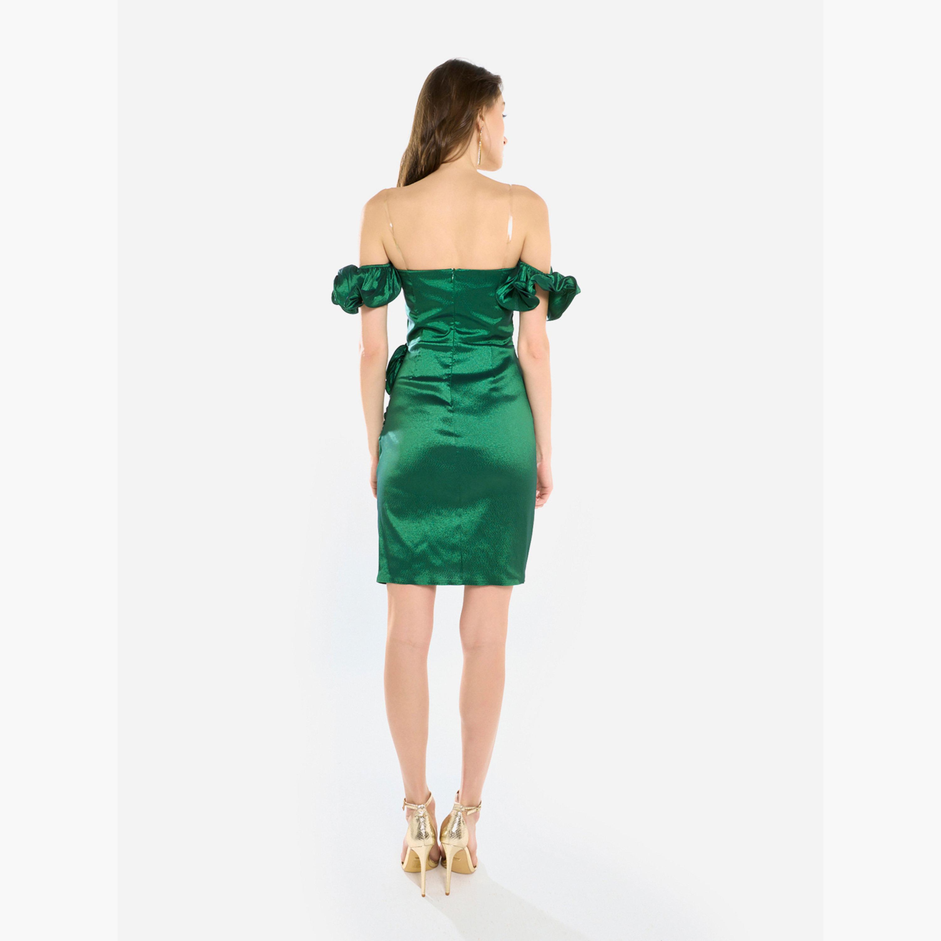 House of Moda Women Rosette Detail Satin Mini Dress-women-clothing-dresses-image-5