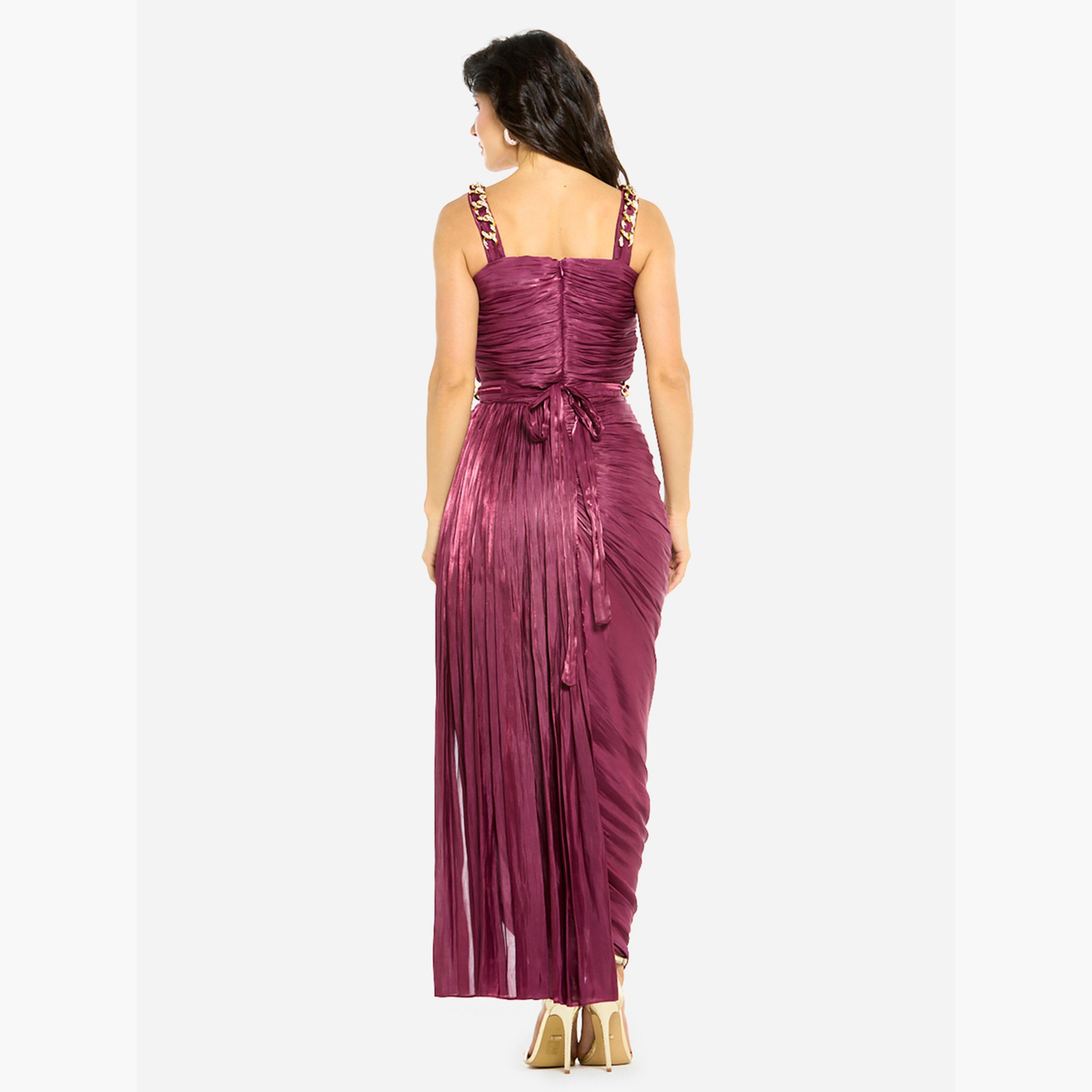 فستان سهرة طويل بزمزمات وحمالات سلسلة-women-clothing-dresses-image-3