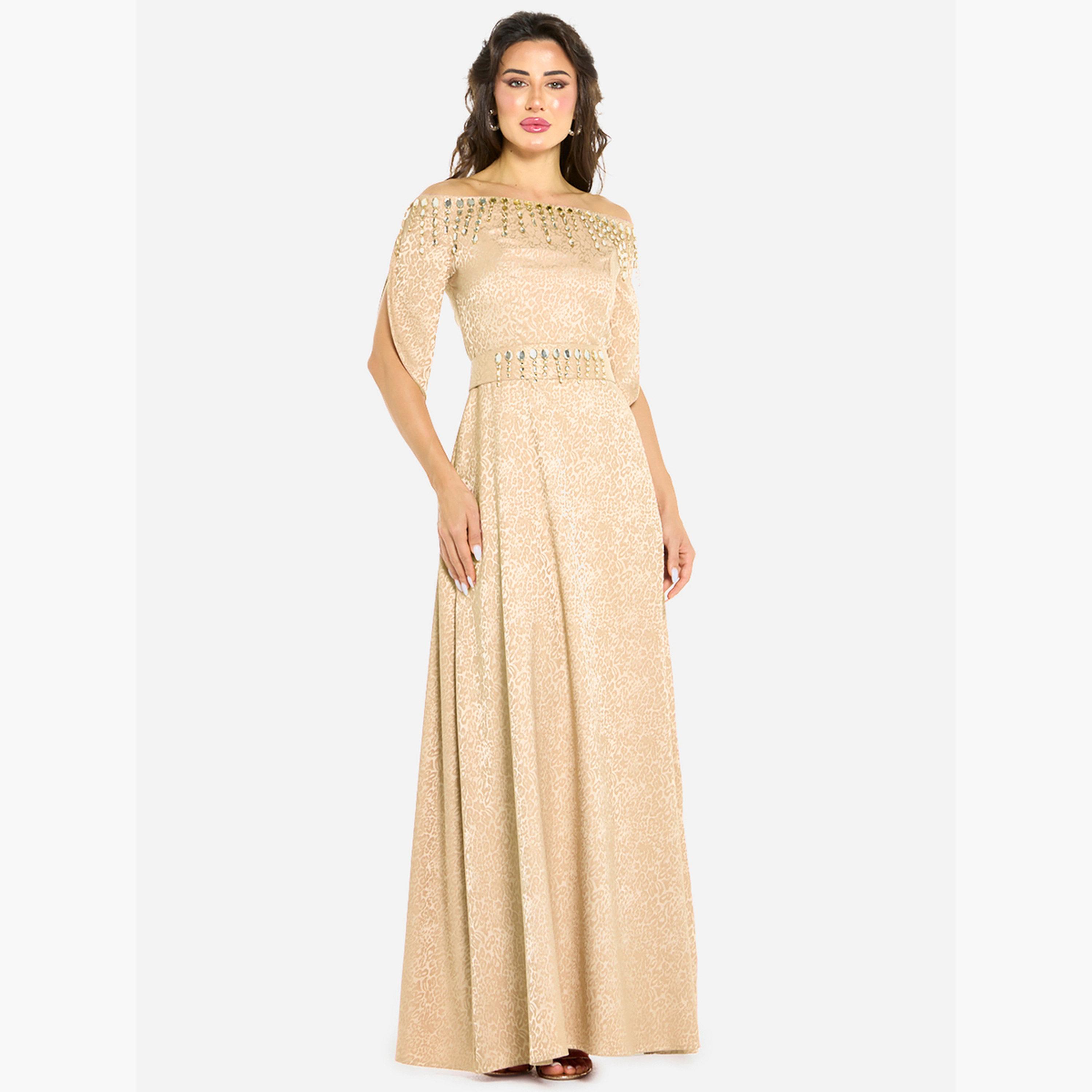 فستان سهرة مزين وأكتاف مكشوفة-women-clothing-dresses-image-1
