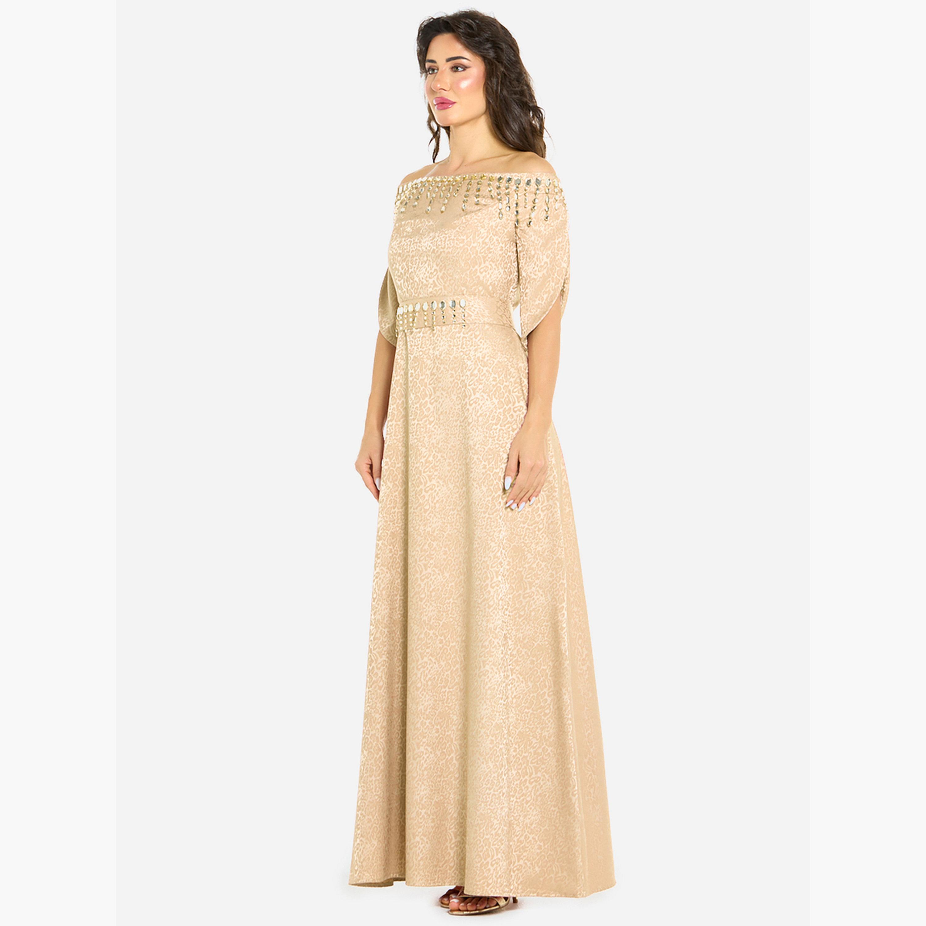 فستان سهرة مزين وأكتاف مكشوفة-women-clothing-dresses-image-2