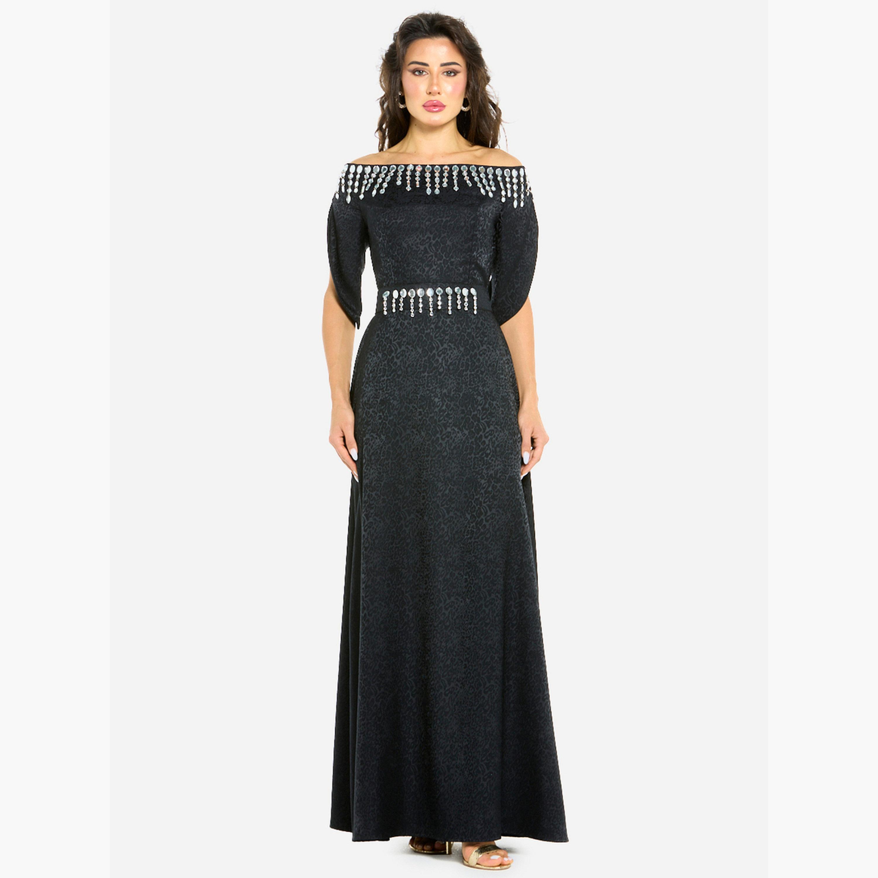 فستان سهرة مزين وأكتاف مكشوفة-women-clothing-dresses-image-1