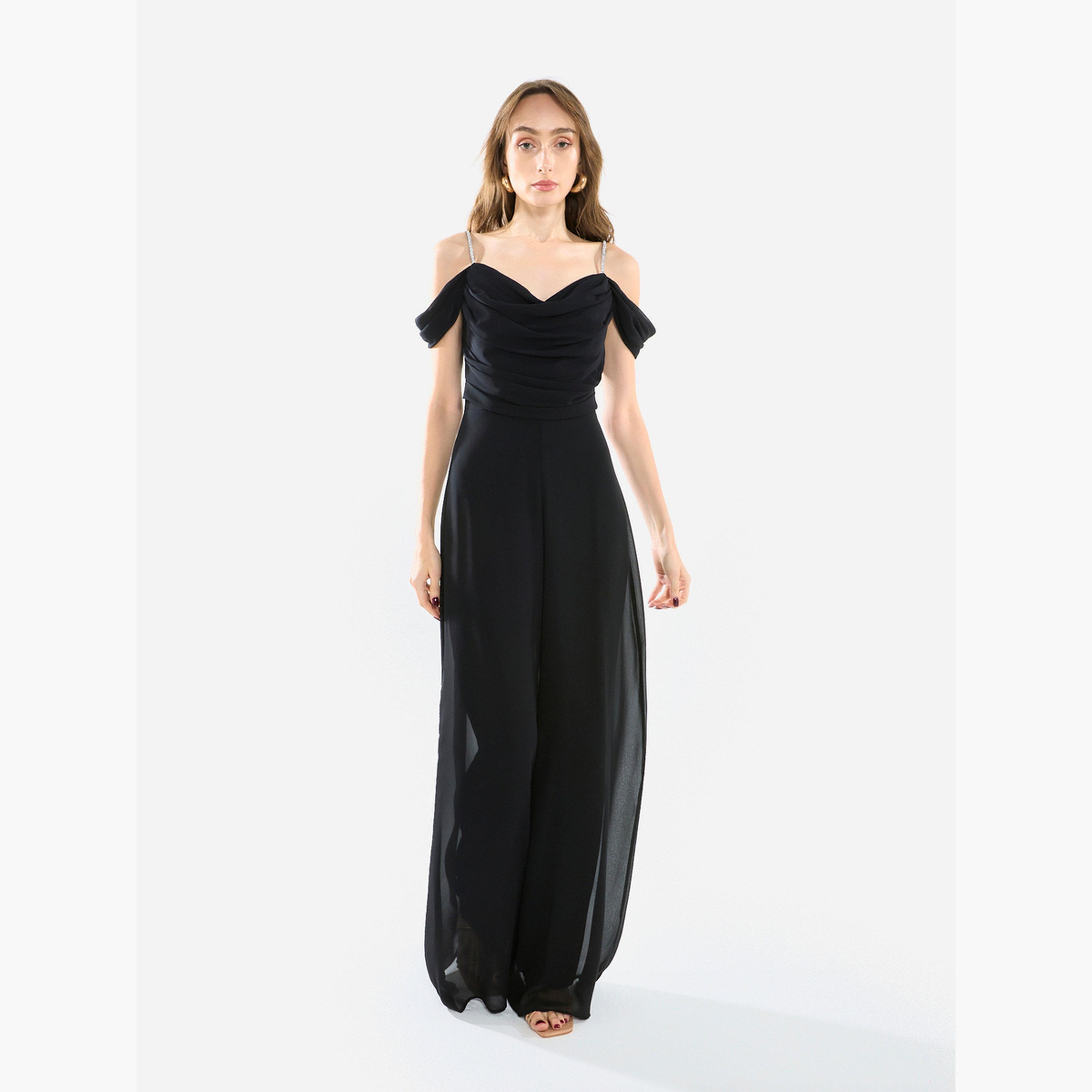 House of Moda Women Draped Cowl Neck Jumpsuit-women-clothing-jumpsuits-image-1