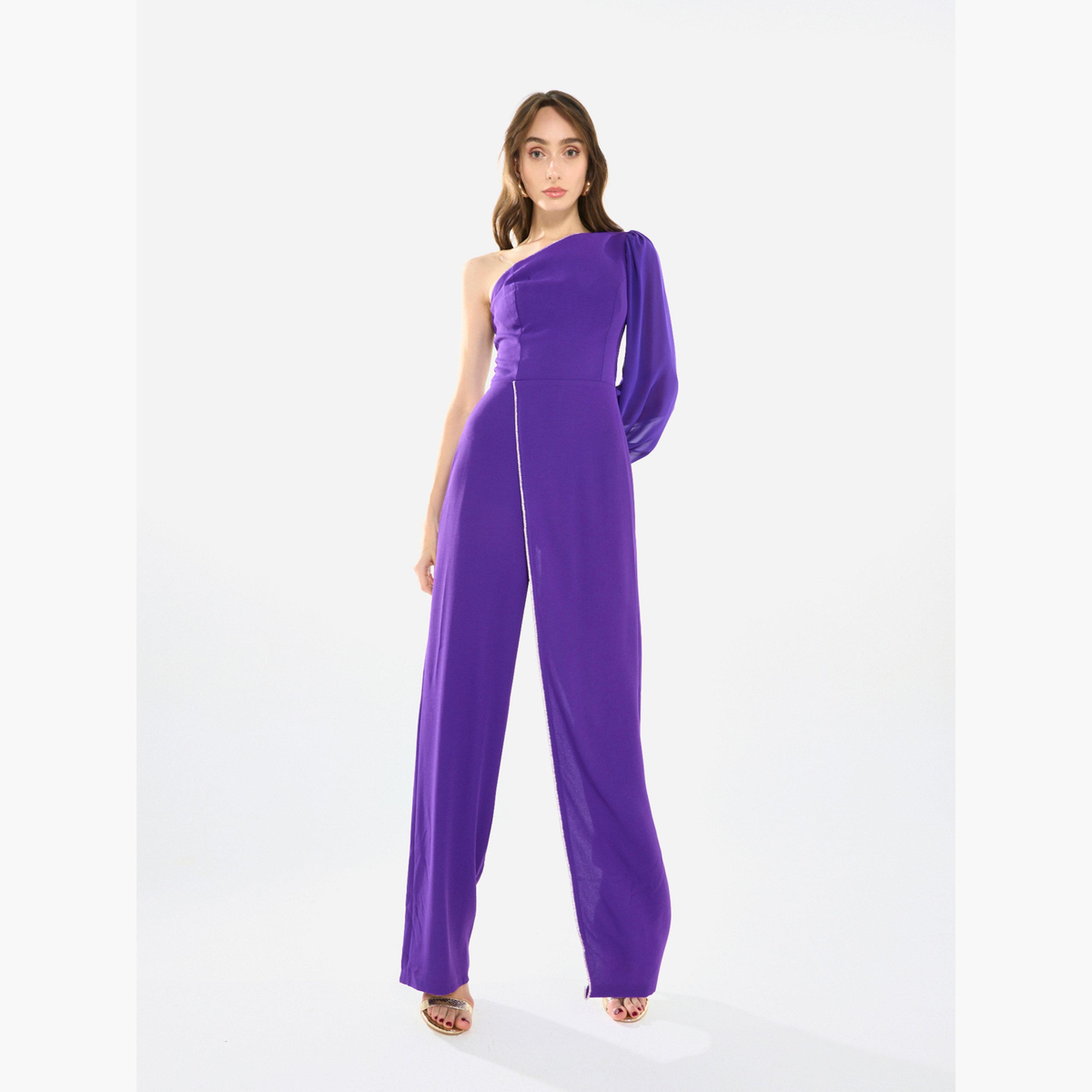 جمبسوت بكتف واحد وتفاصيل كريستال-women-clothing-jumpsuits-image-1