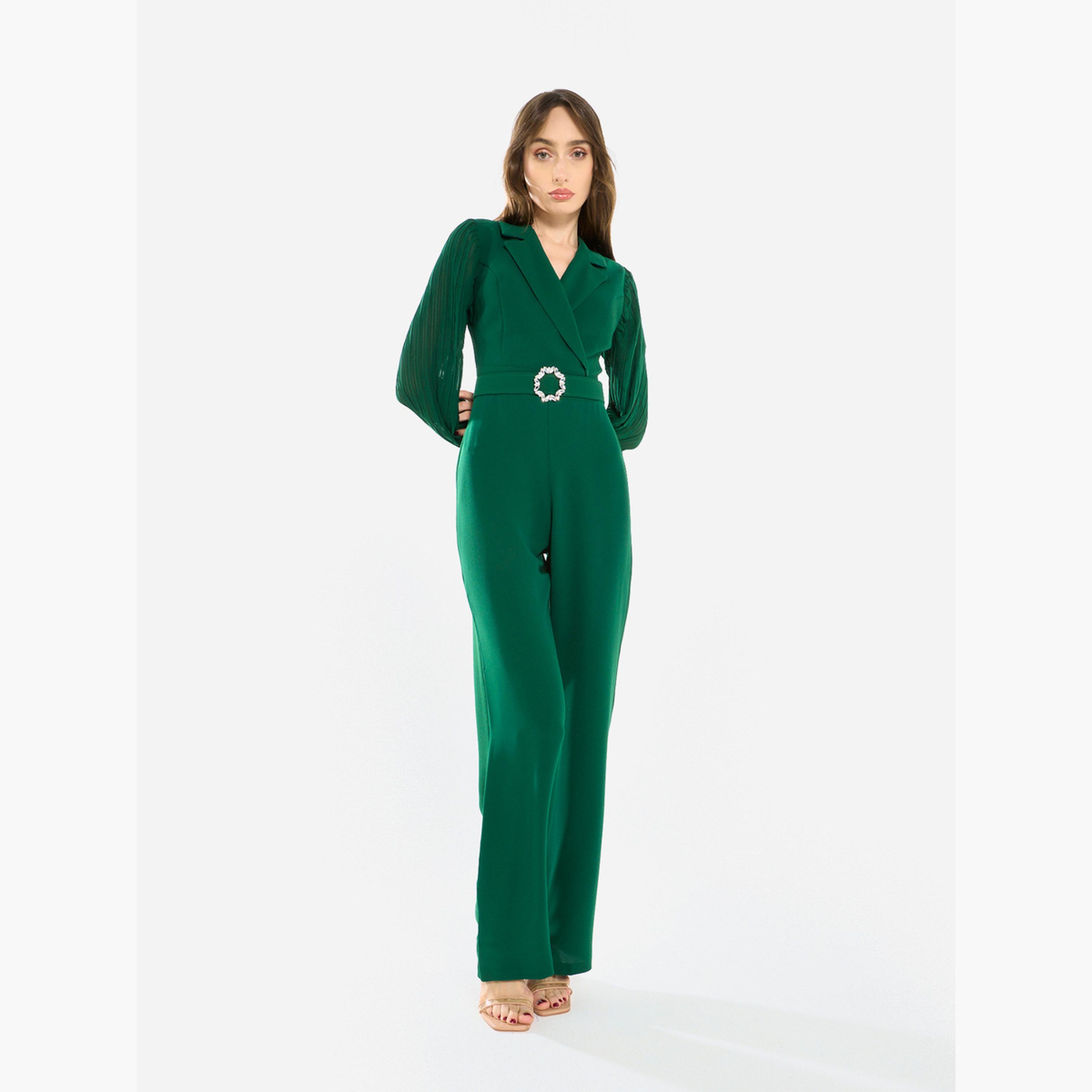 جمبسوت بياقة مطوية وأرجل مستقيمة-women-clothing-jumpsuits-image-3