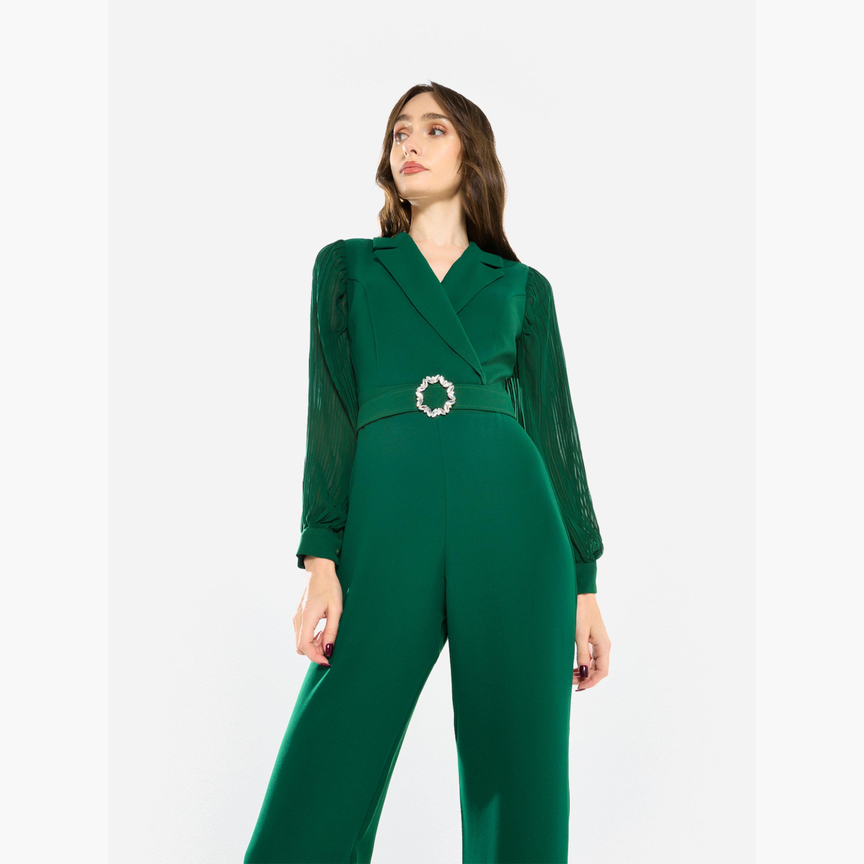 جمبسوت بياقة مطوية وأرجل مستقيمة-women-clothing-jumpsuits-image-4