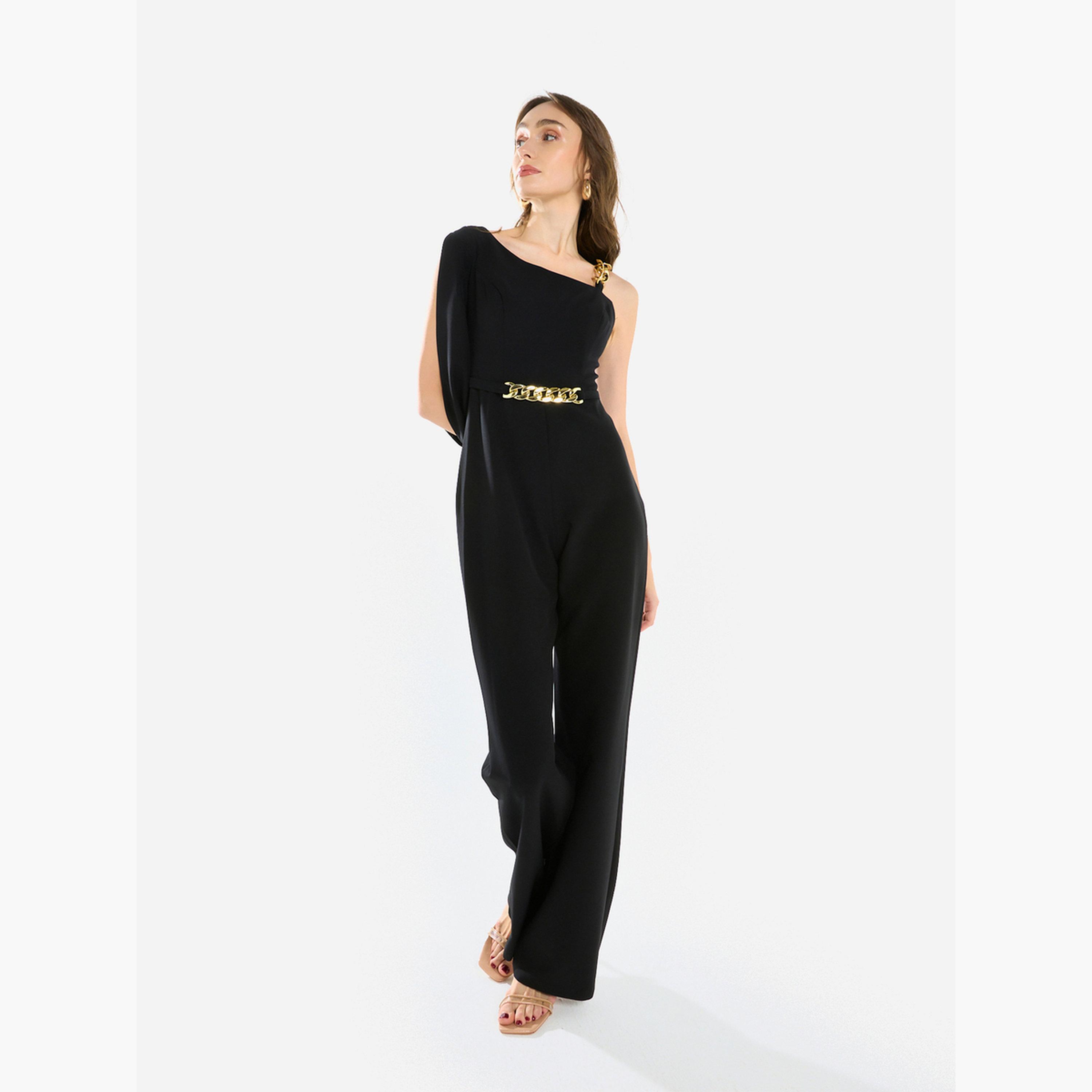 جمبسوت بكتف واحد وتفاصيل سلسلة-women-clothing-jumpsuits-image-2