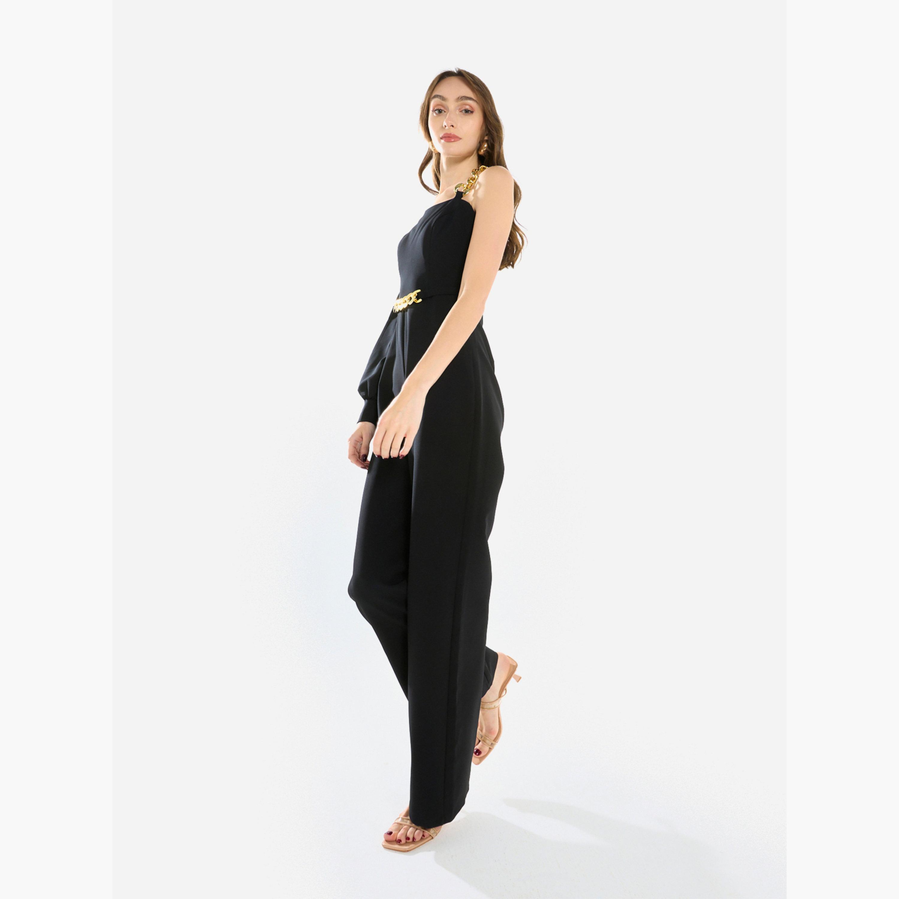 جمبسوت بكتف واحد وتفاصيل سلسلة-women-clothing-jumpsuits-image-3