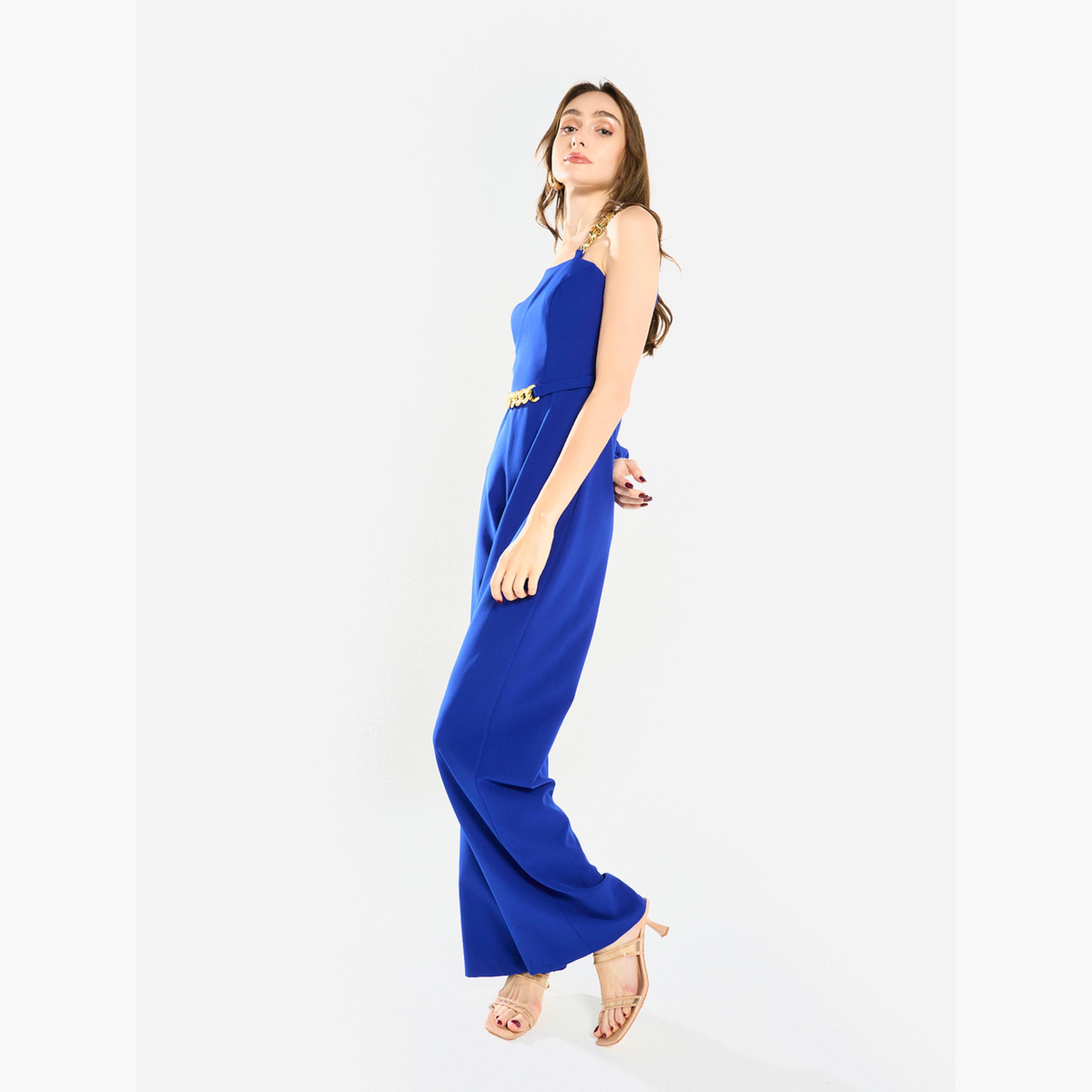 House of Moda Women One Shoulder Chain Accent Jumpsuit-women-clothing-jumpsuits-image-2