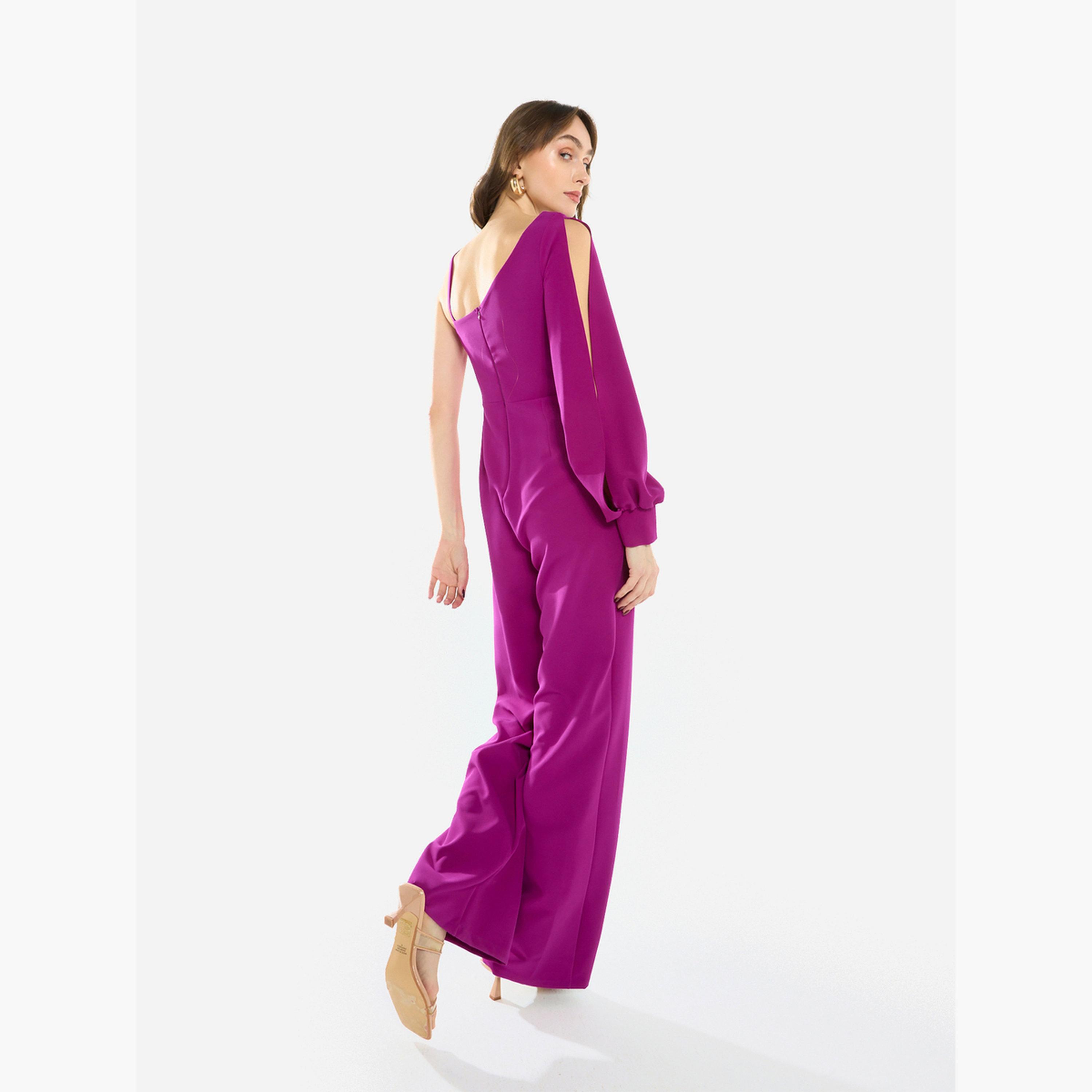 House of Moda Women One Shoulder Chain Accent Jumpsuit-women-clothing-jumpsuits-image-4