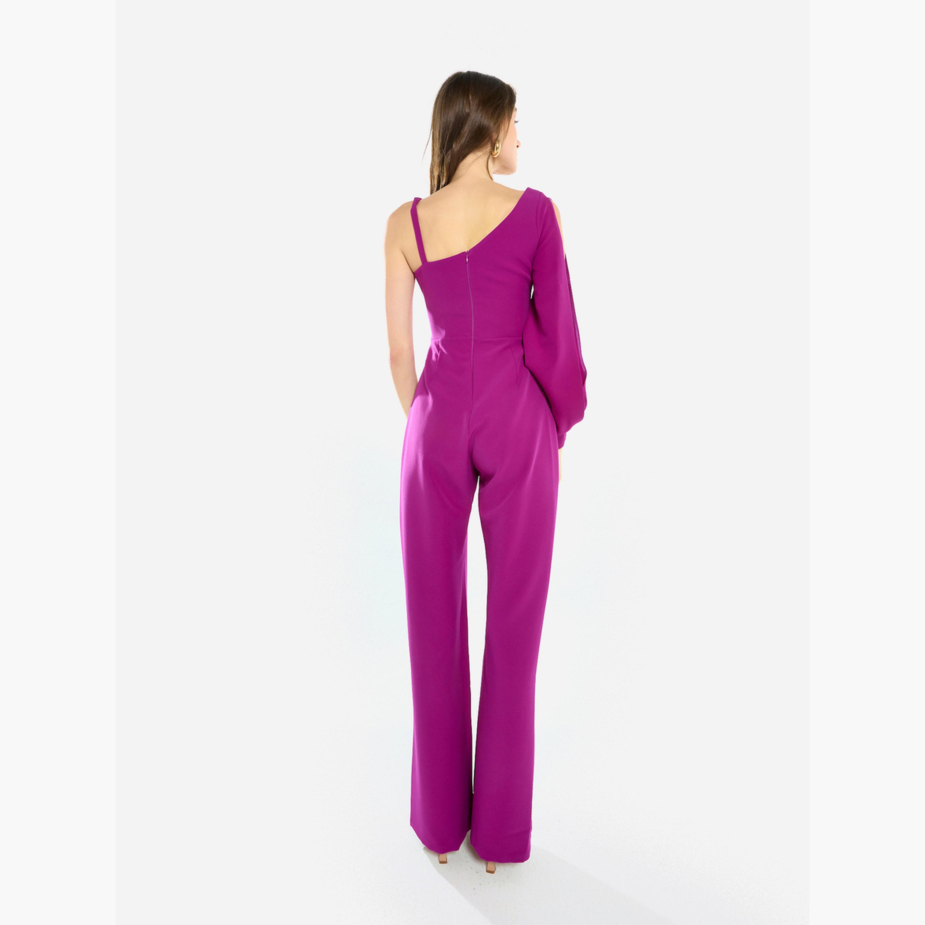 House of Moda Women One Shoulder Chain Accent Jumpsuit-women-clothing-jumpsuits-image-5
