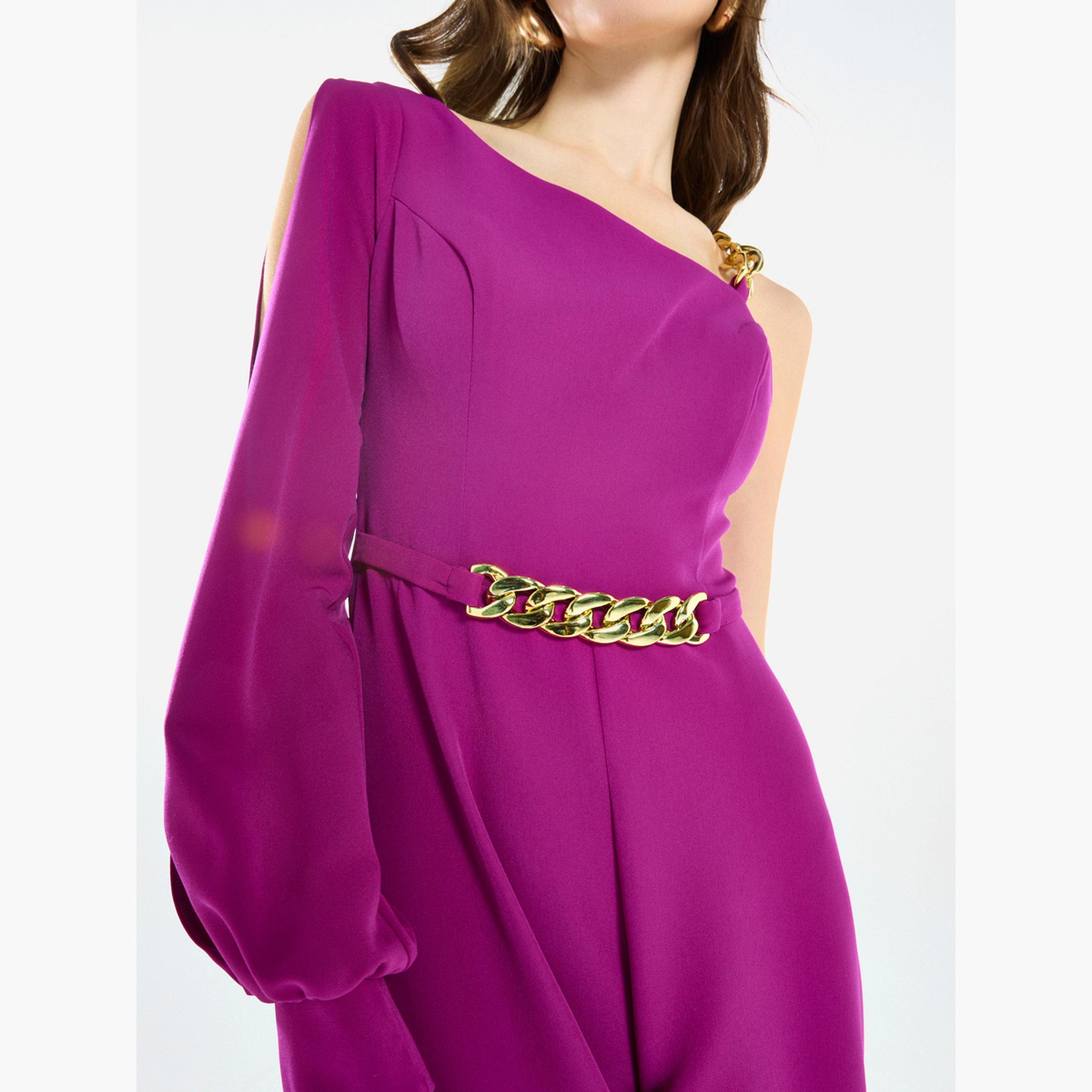 جمبسوت بكتف واحد وتفاصيل سلسلة-women-clothing-jumpsuits-image-6