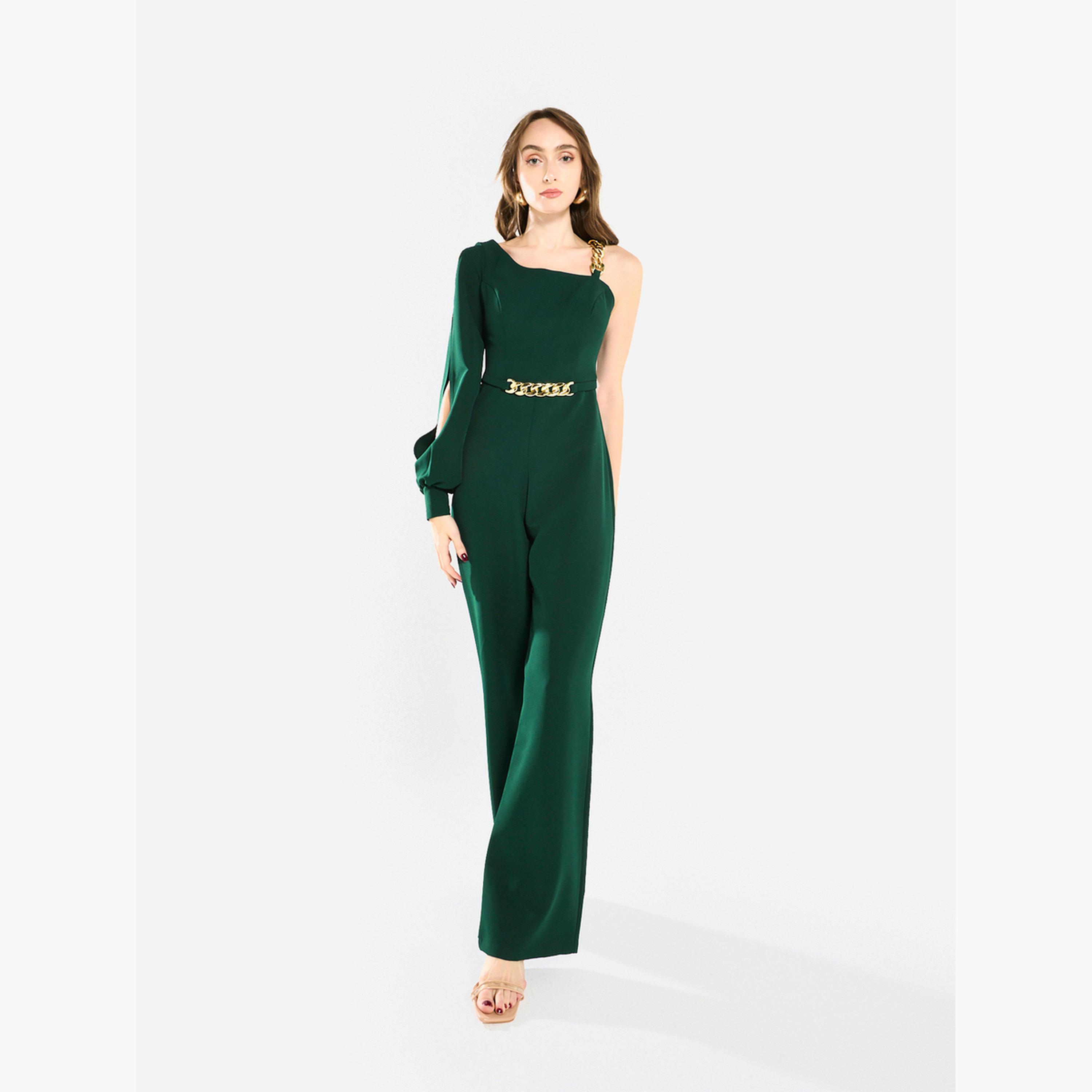 جمبسوت بكتف واحد وتفاصيل سلسلة-women-clothing-jumpsuits-image-1