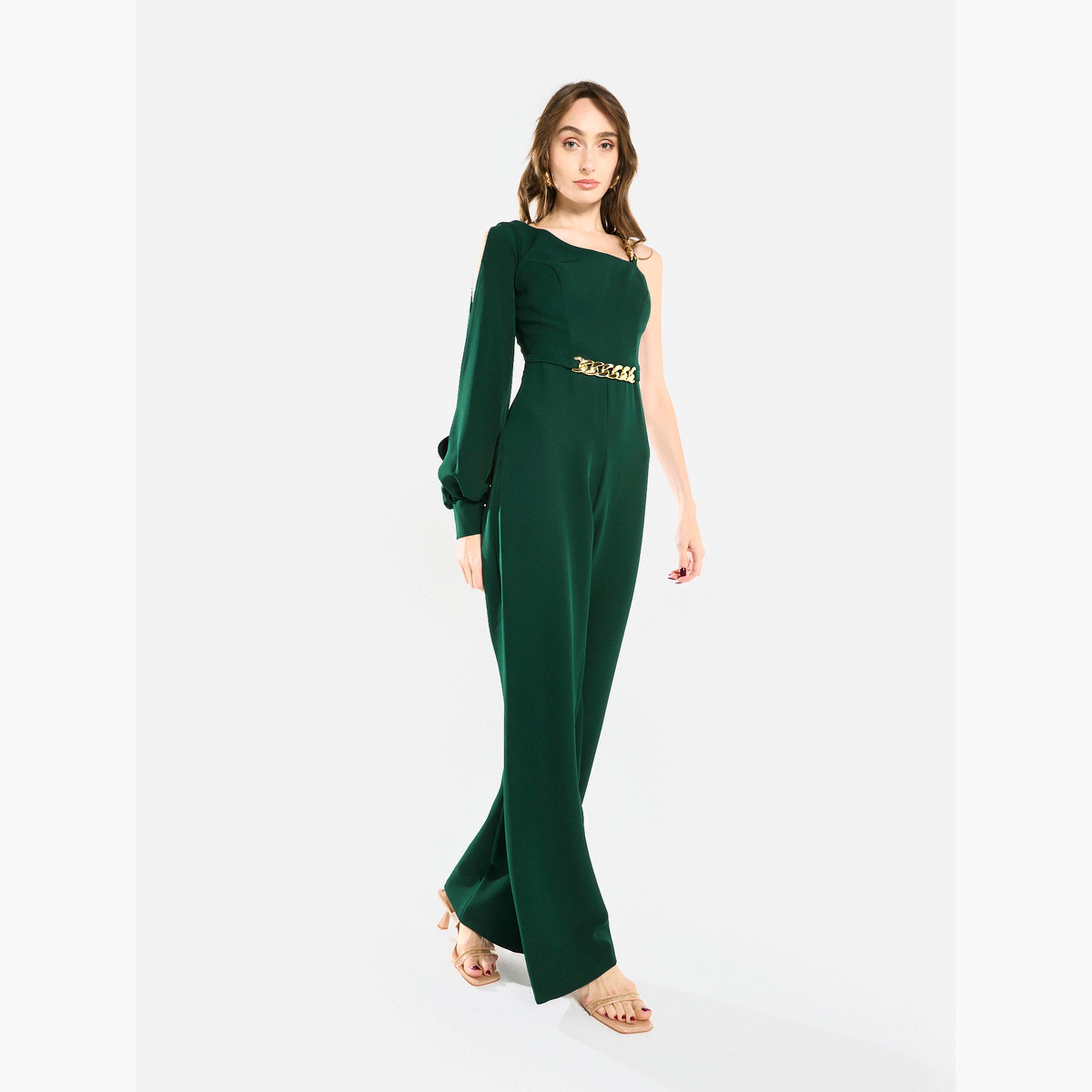جمبسوت بكتف واحد وتفاصيل سلسلة-women-clothing-jumpsuits-image-2