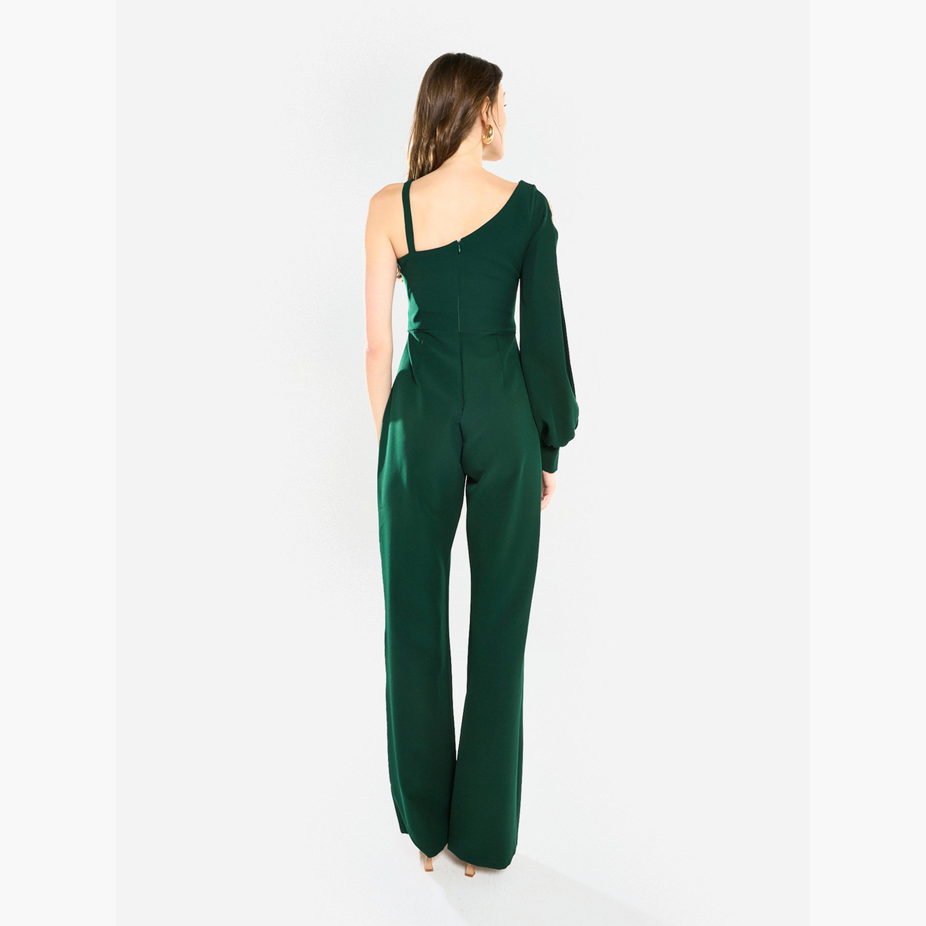 House of Moda Women One Shoulder Chain Accent Jumpsuit-women-clothing-jumpsuits-image-5