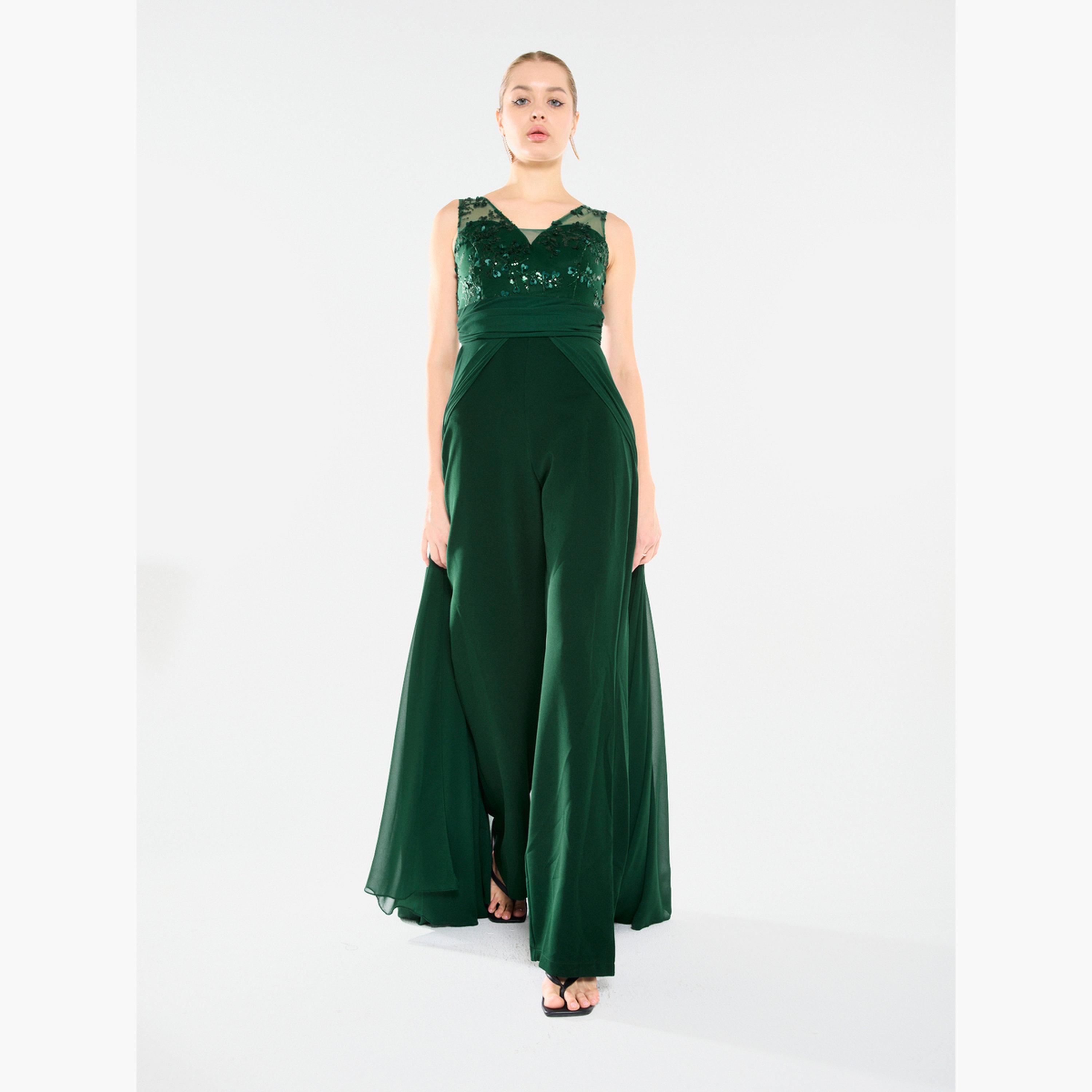 House of Moda Women Sequin Bodice Overlay Jumpsuit-women-clothing-jumpsuits-image-1