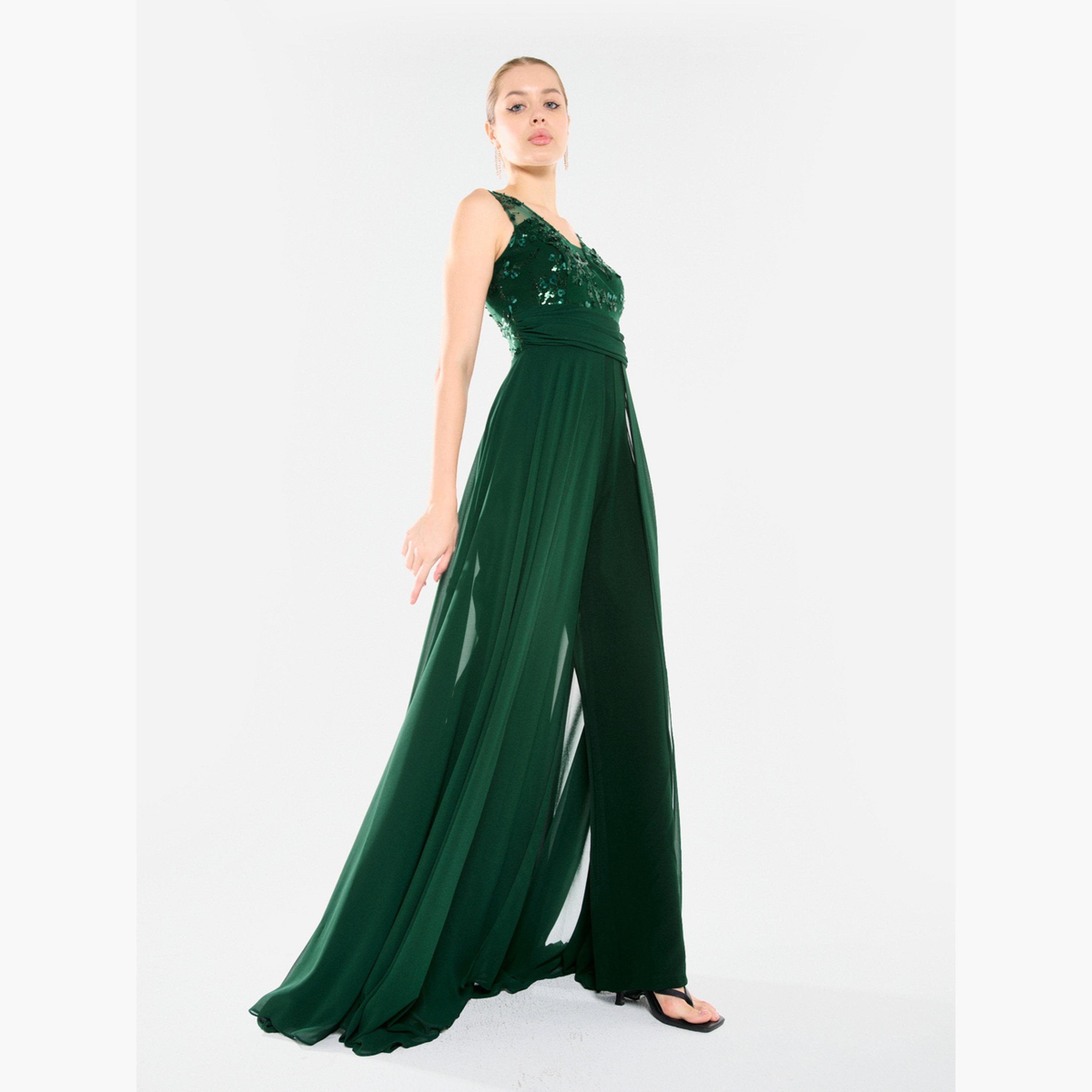 House of Moda Women Sequin Bodice Overlay Jumpsuit-women-clothing-jumpsuits-image-4