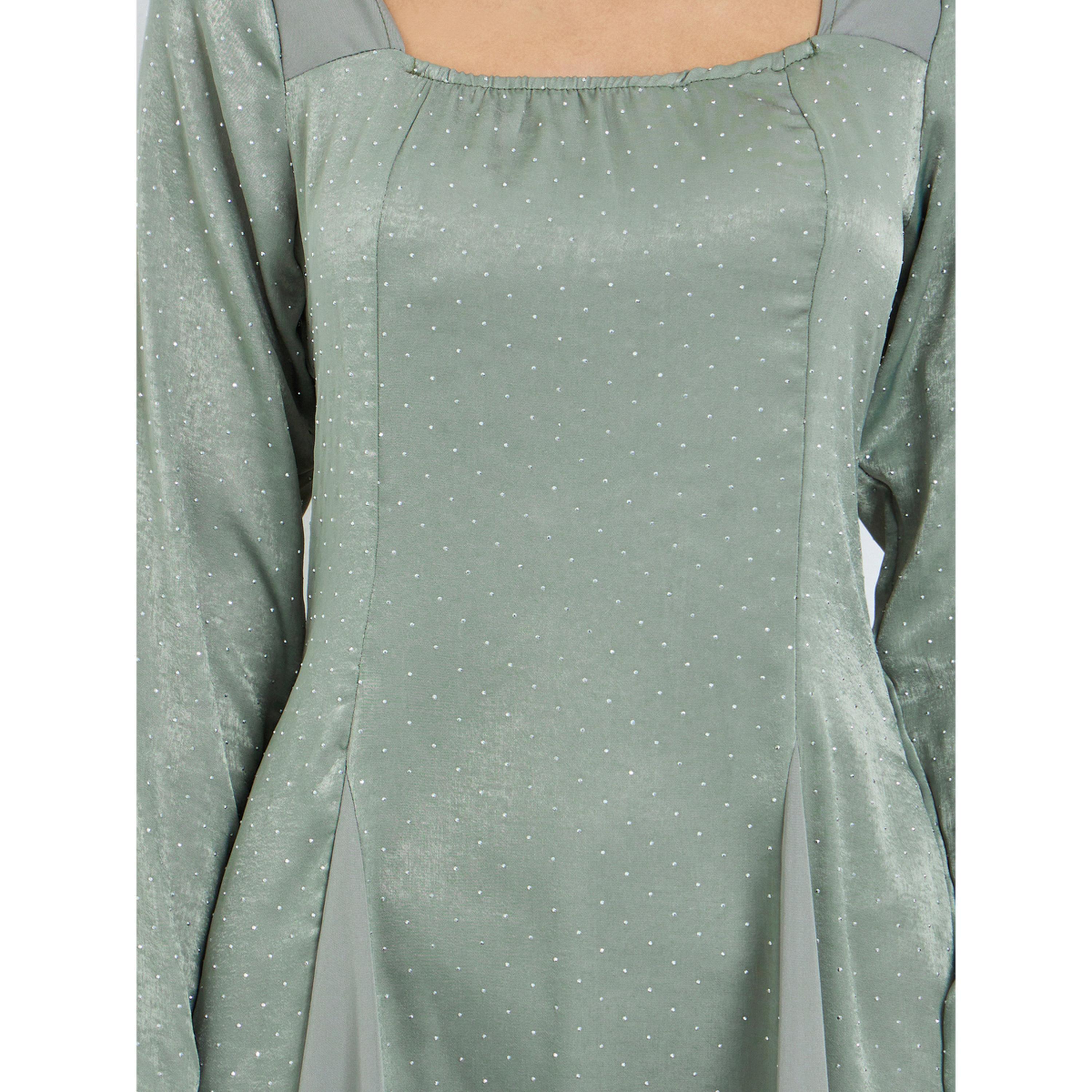 فستان طويل بياقة مربعة وطبعة نقاط-women-clothing-dresses-image-5