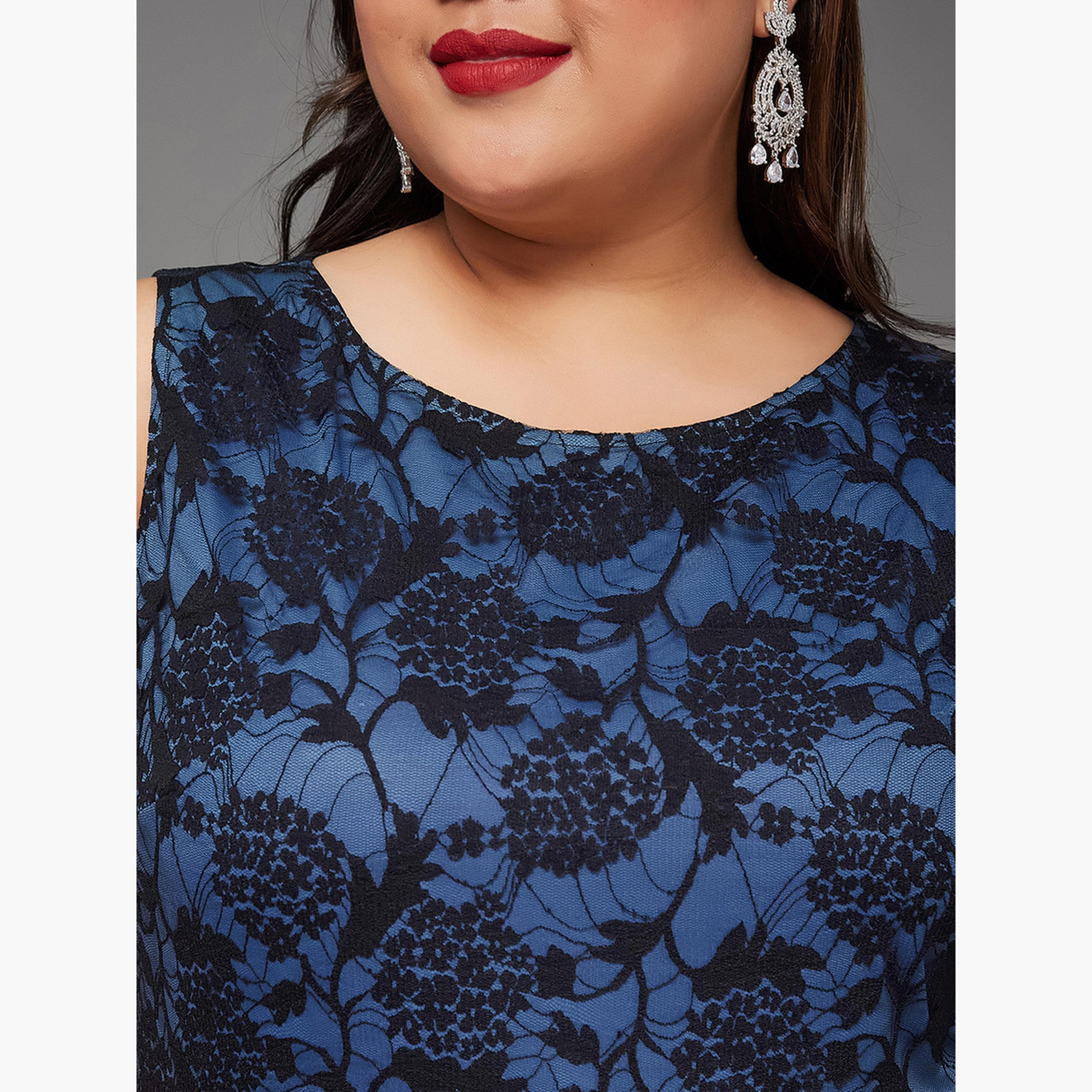 فستان طويل دانتيل بدون أكمام للنساء بمقاس كبير-women-clothing-dresses-image-6