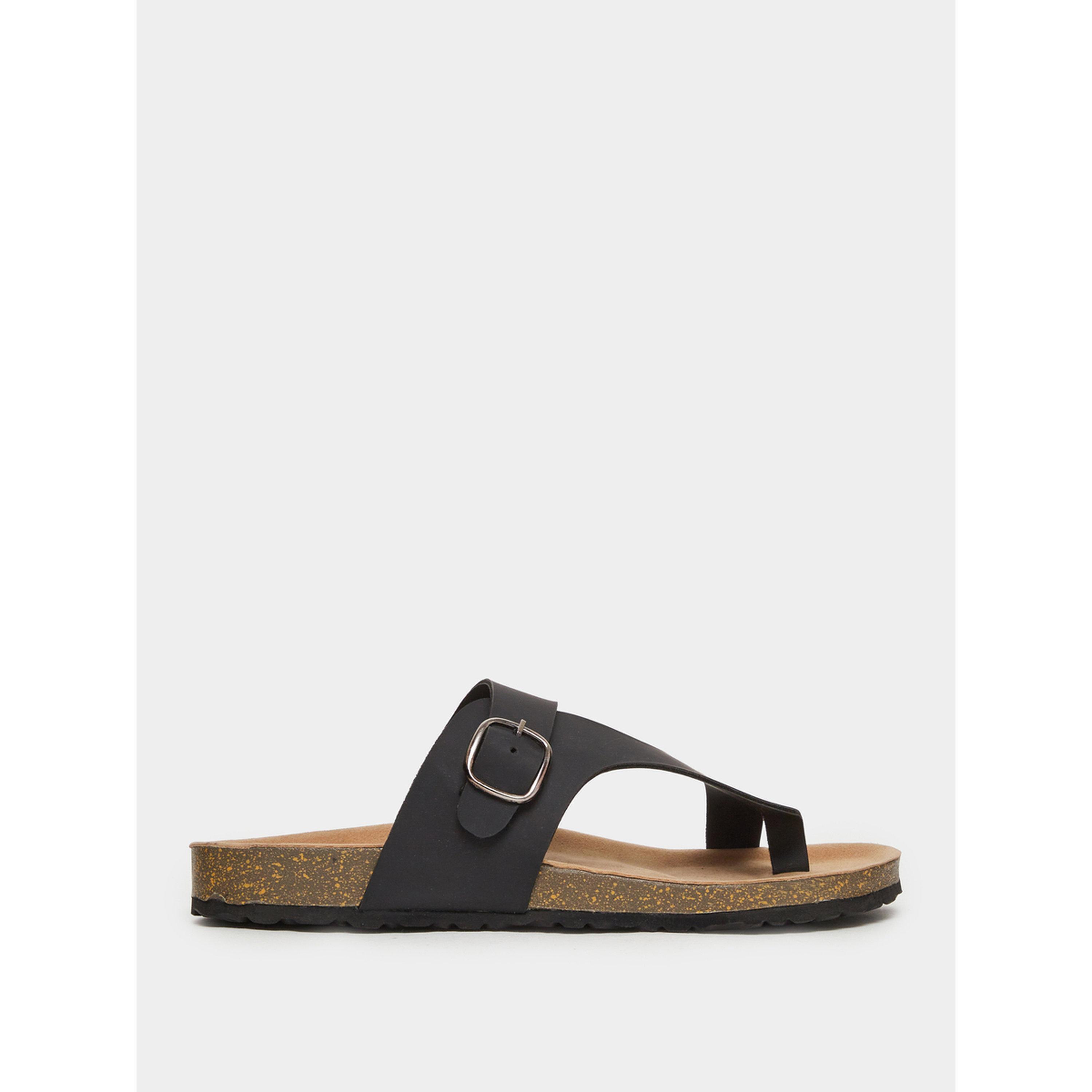 Styli Black Toe-Post Buckle Sandals-men-shoes-sandals-image-2