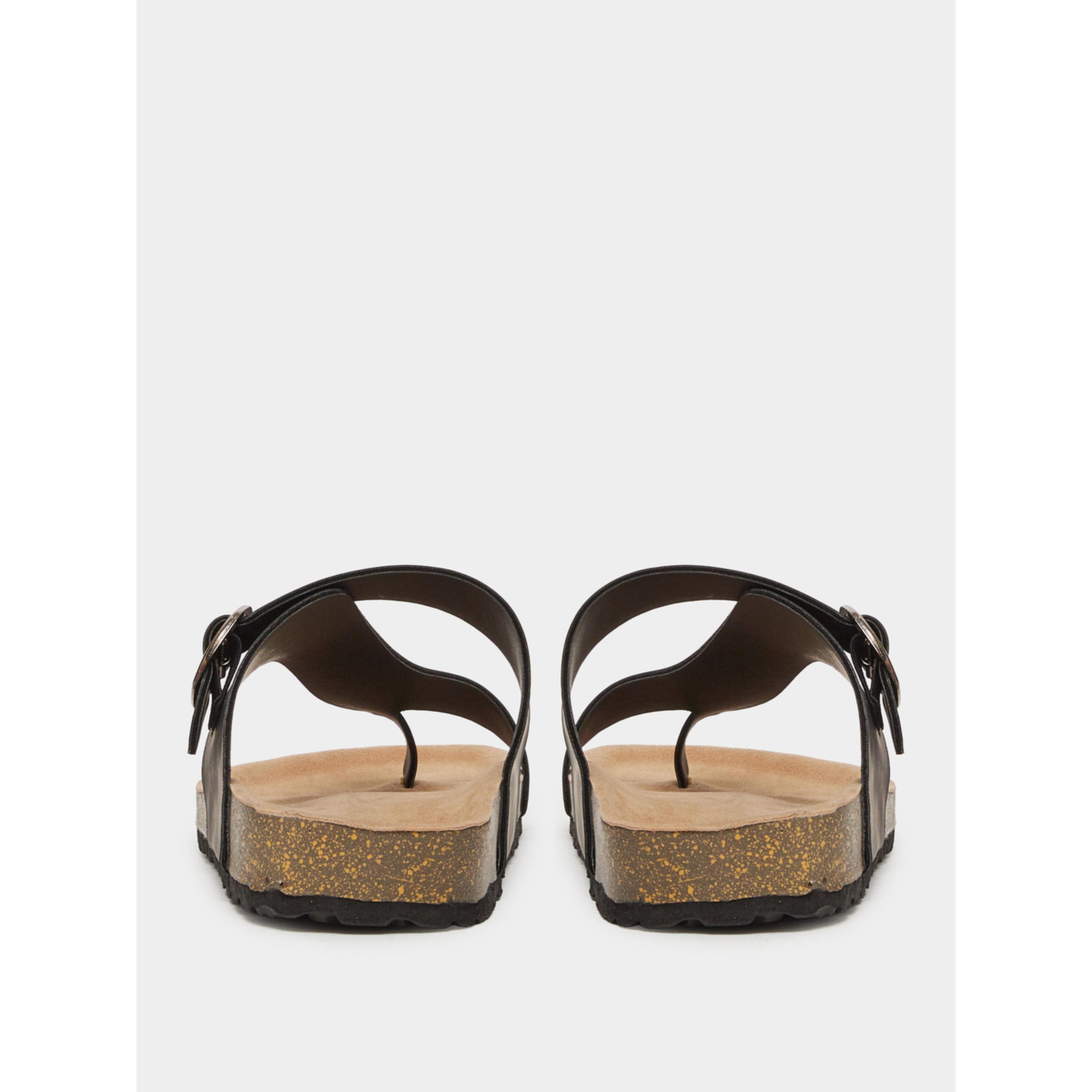 Styli Black Toe-Post Buckle Sandals-men-shoes-sandals-image-5