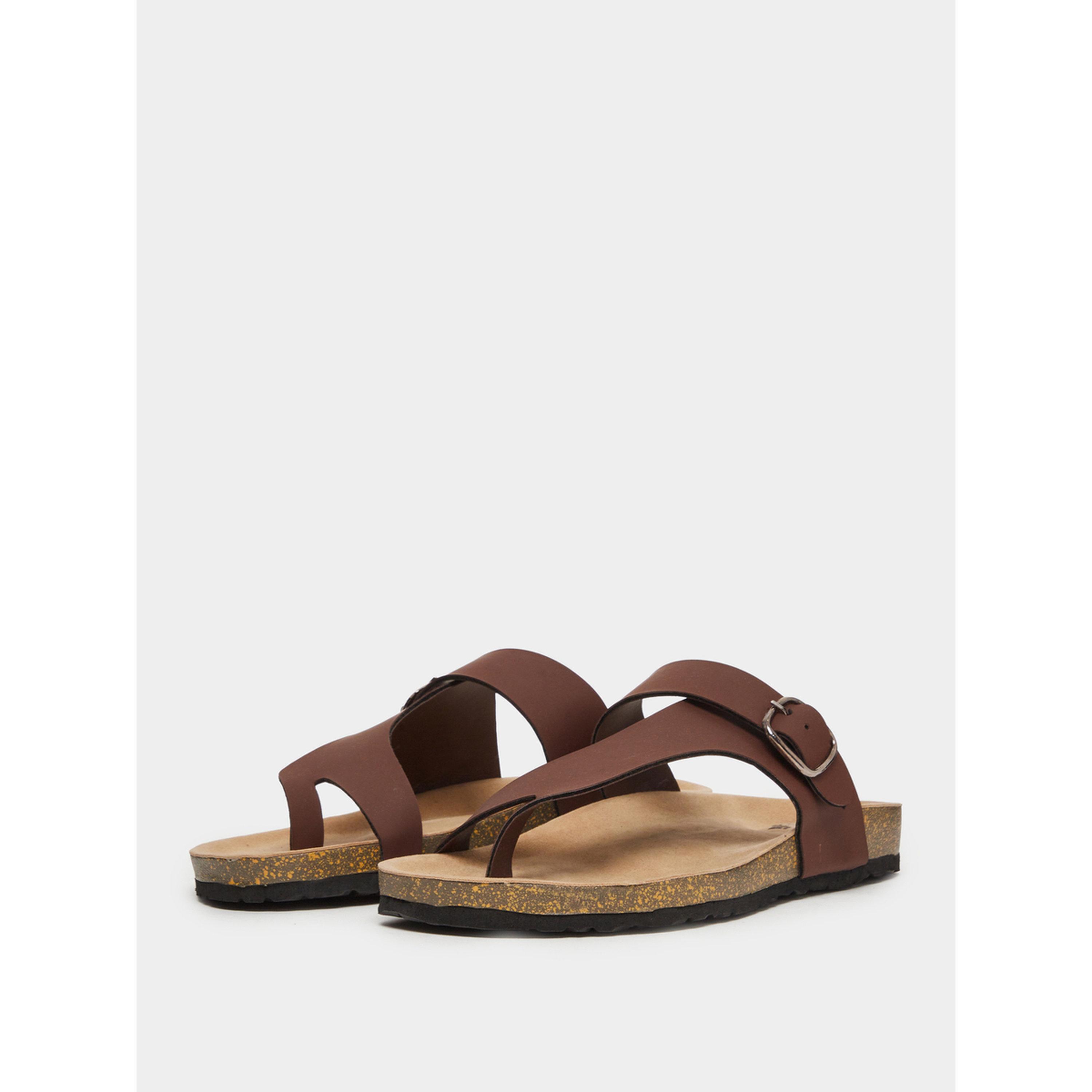 Styli Brown Toe-Post Buckle Sandals-men-shoes-sandals-image-1
