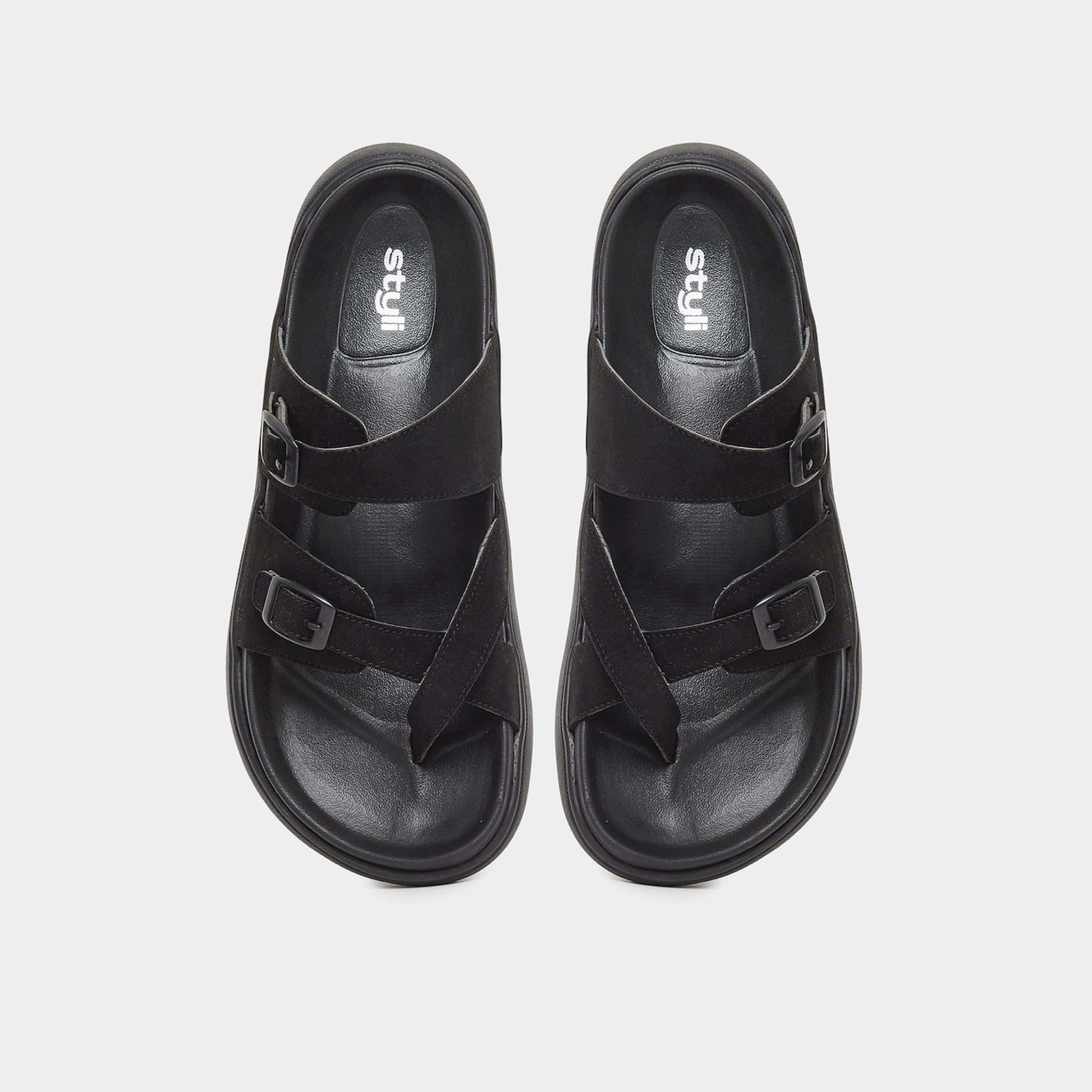 Styli Men Double Strap Buckle Toe Ring Sandals-men-shoes-sandals-image-3
