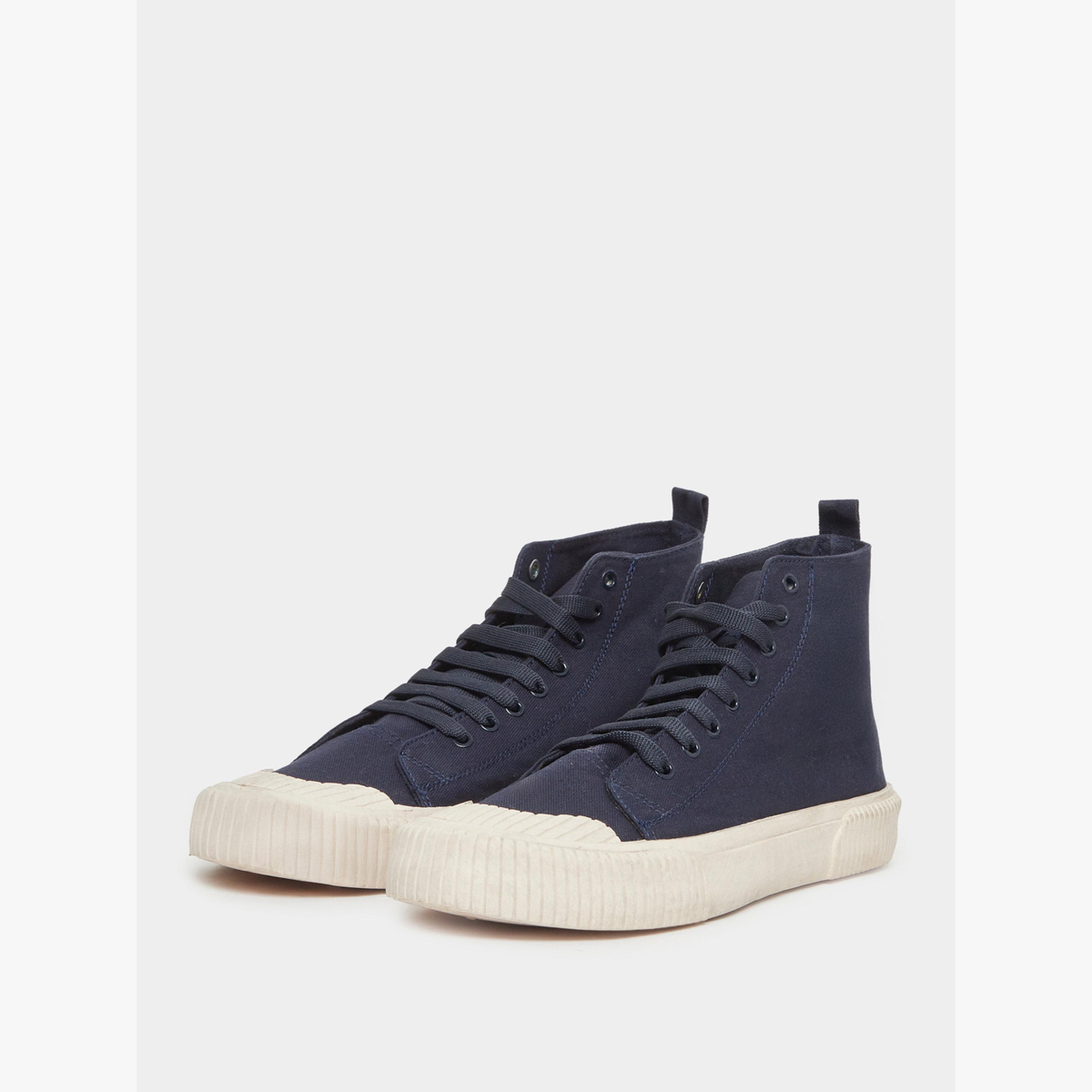 Styli Men Blue Canvas High-Top Sneakers-men-shoes-sneakers-image-1