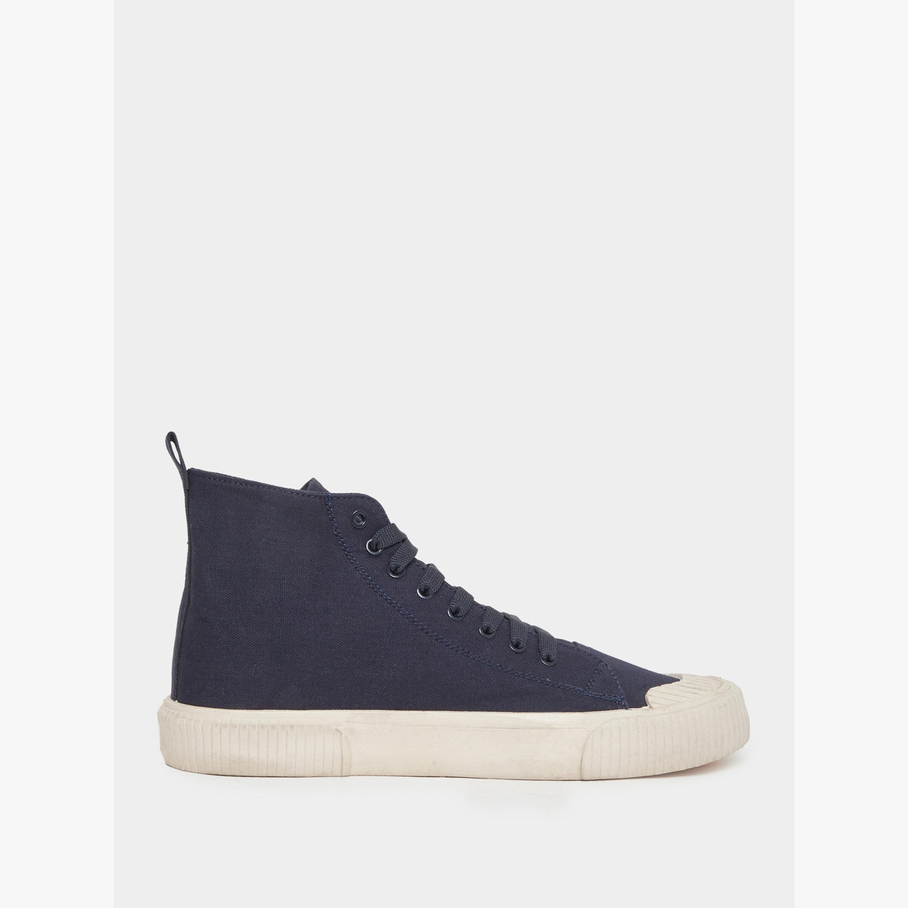 Styli Men Blue Canvas High-Top Sneakers-men-shoes-sneakers-image-2