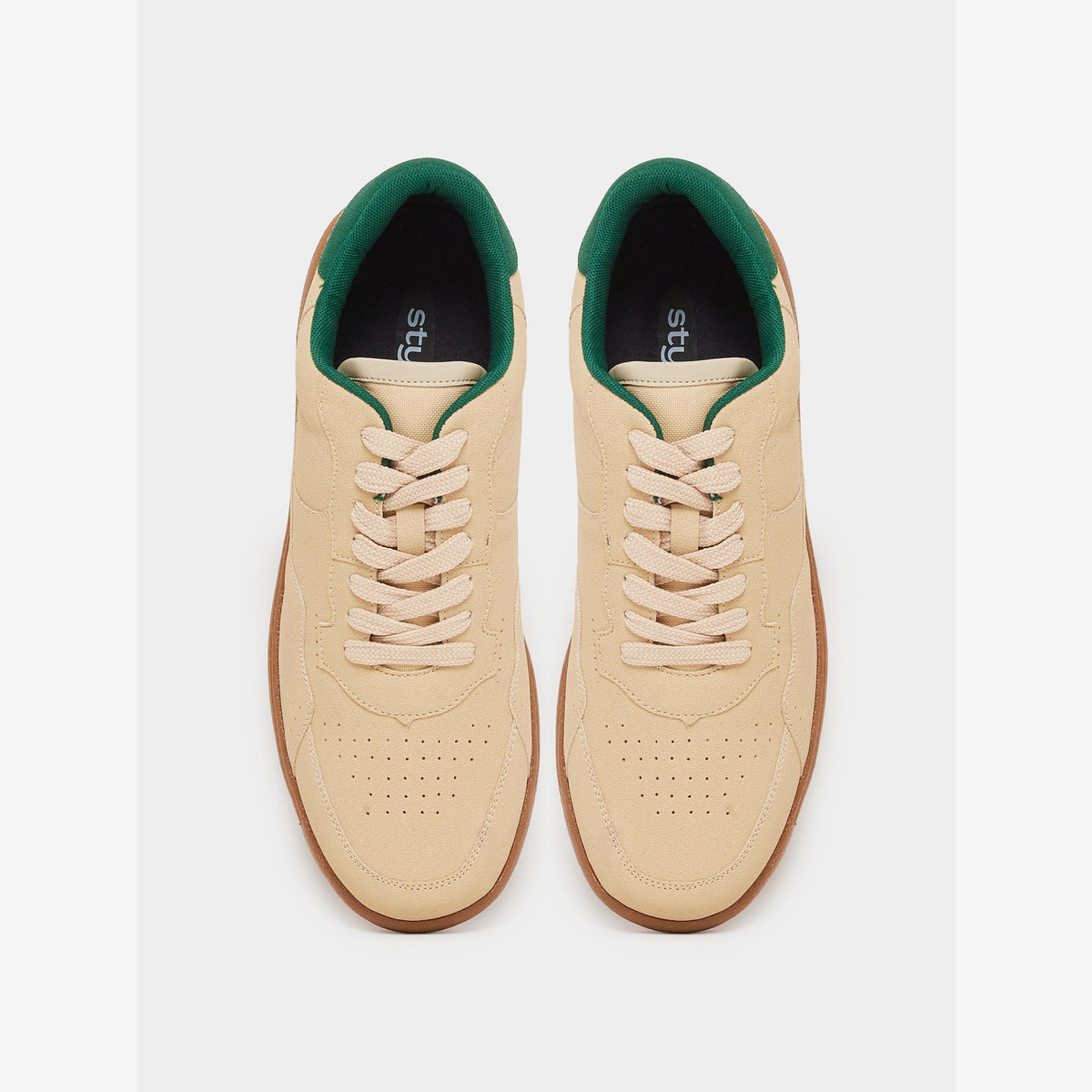Styli Men Beige Suede Look Sneakers-men-shoes-sneakers-image-3
