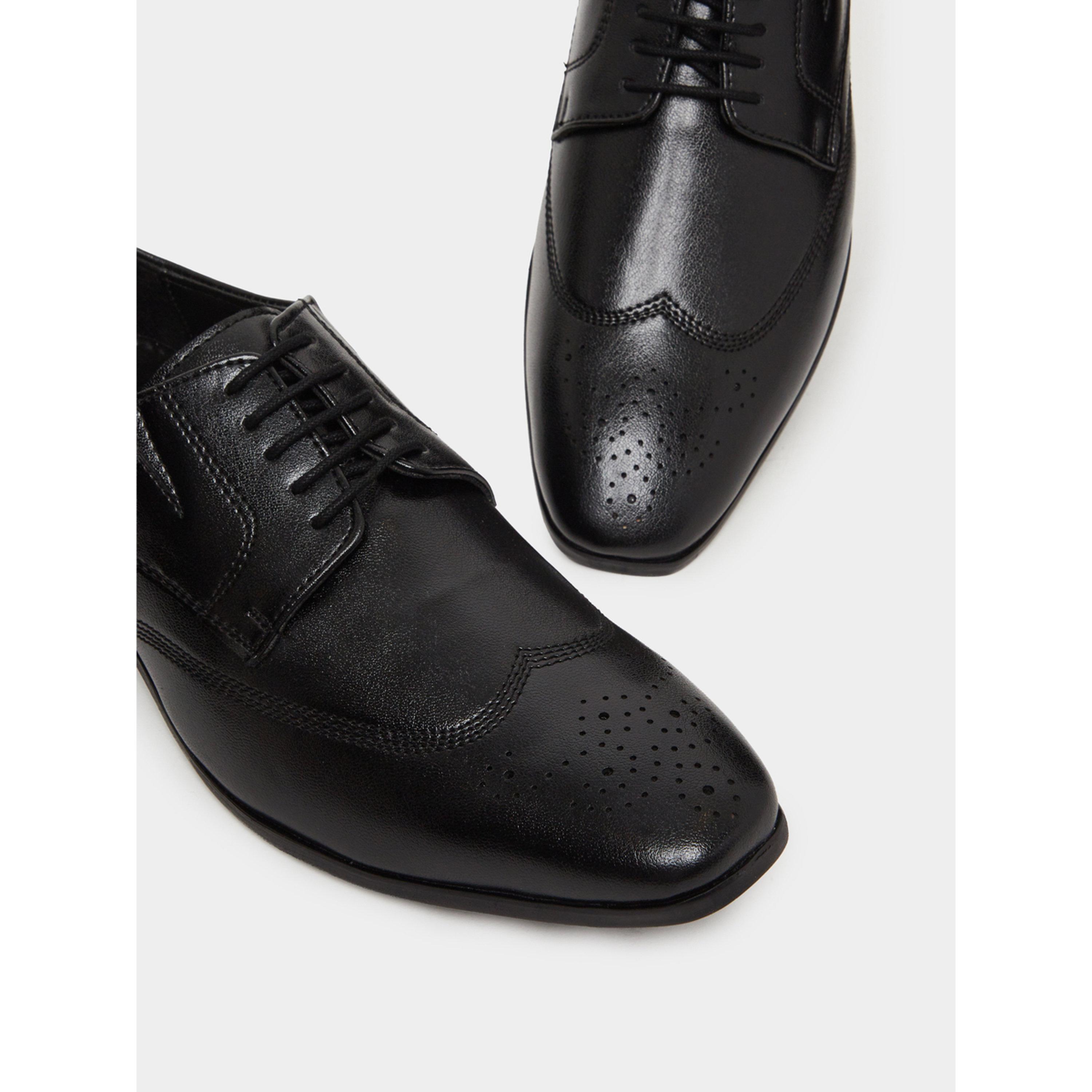 Styli Black Classic Brogue Lace-Up Shoes-men-shoes-formalshoes-image-4