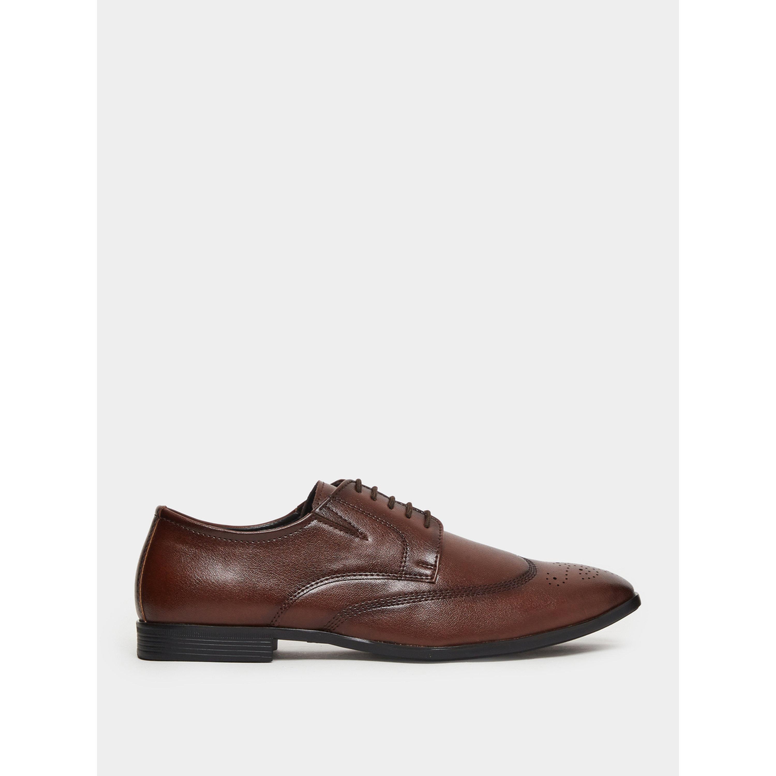 Styli Brown Classic Brogue Lace-Up Shoes-men-shoes-formalshoes-image-2